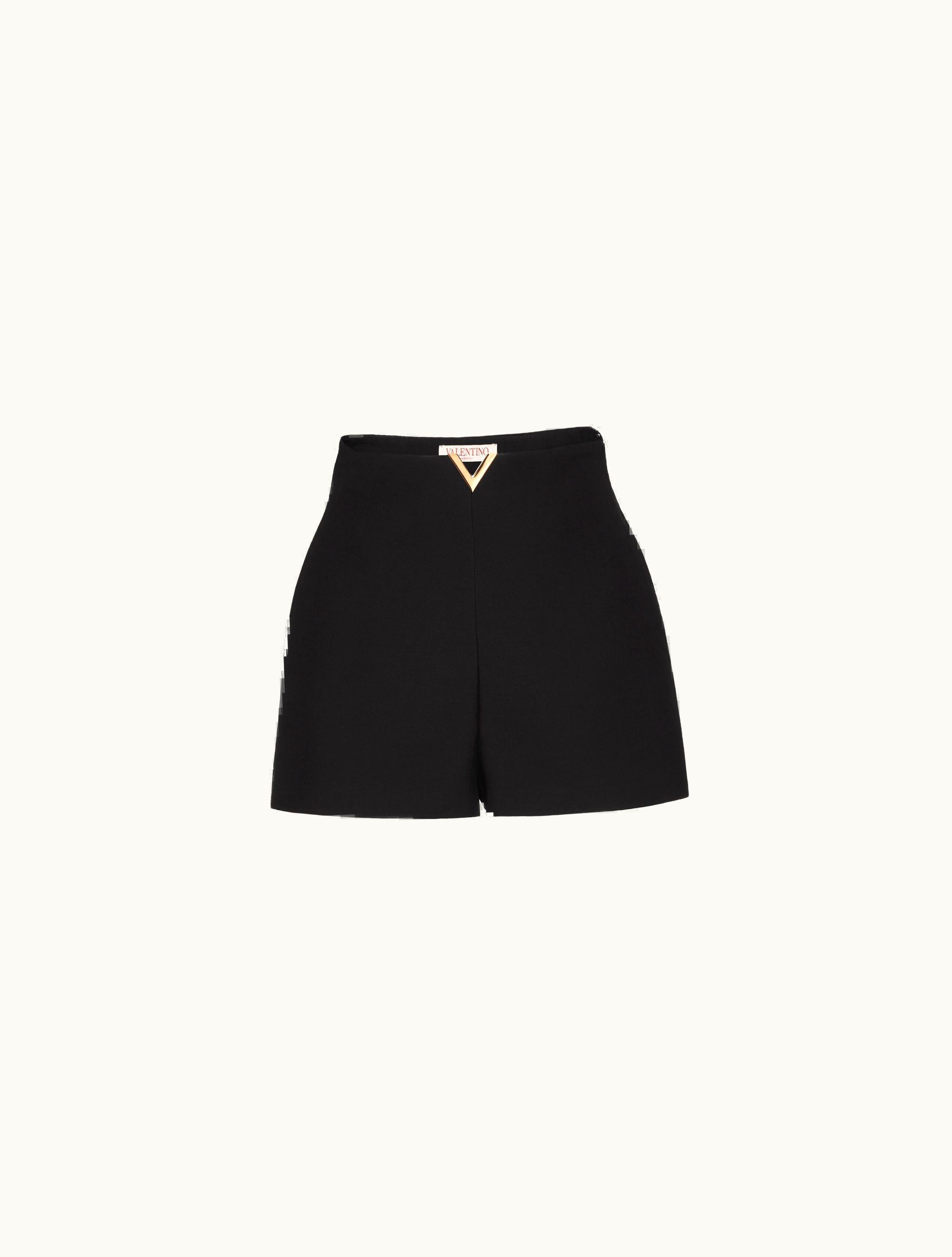 Valentino Valentino Crepe Couture Shorts For Woman In Black