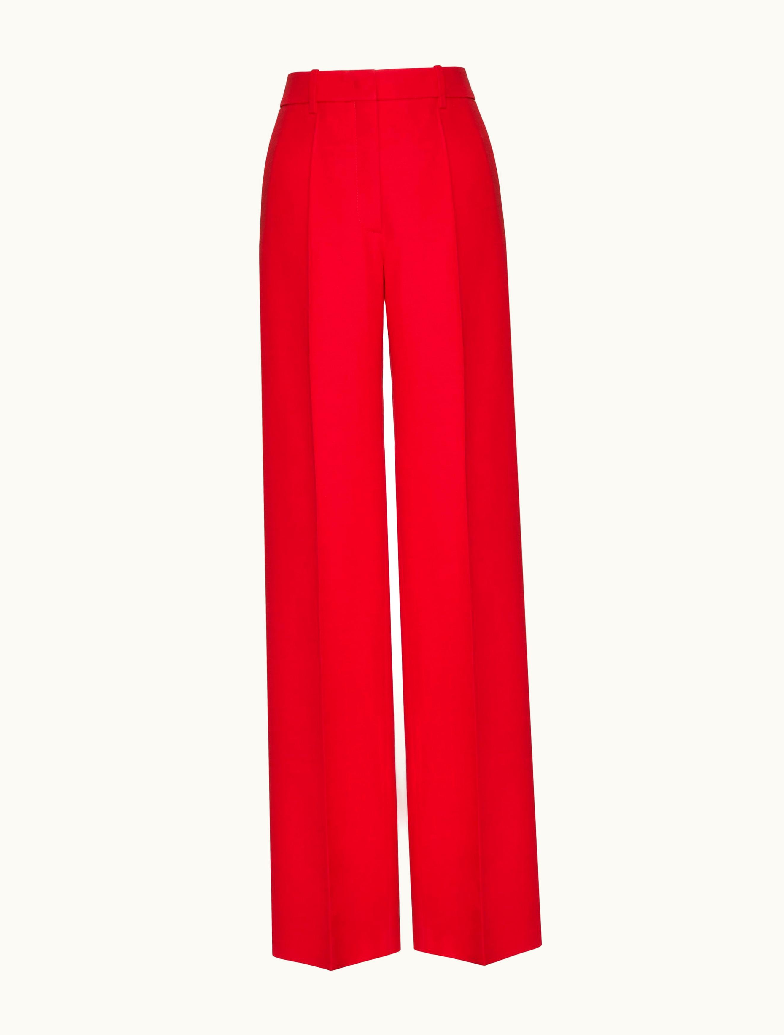 Valentino Valentino Crepe Couture Trousers For Woman In Ivory