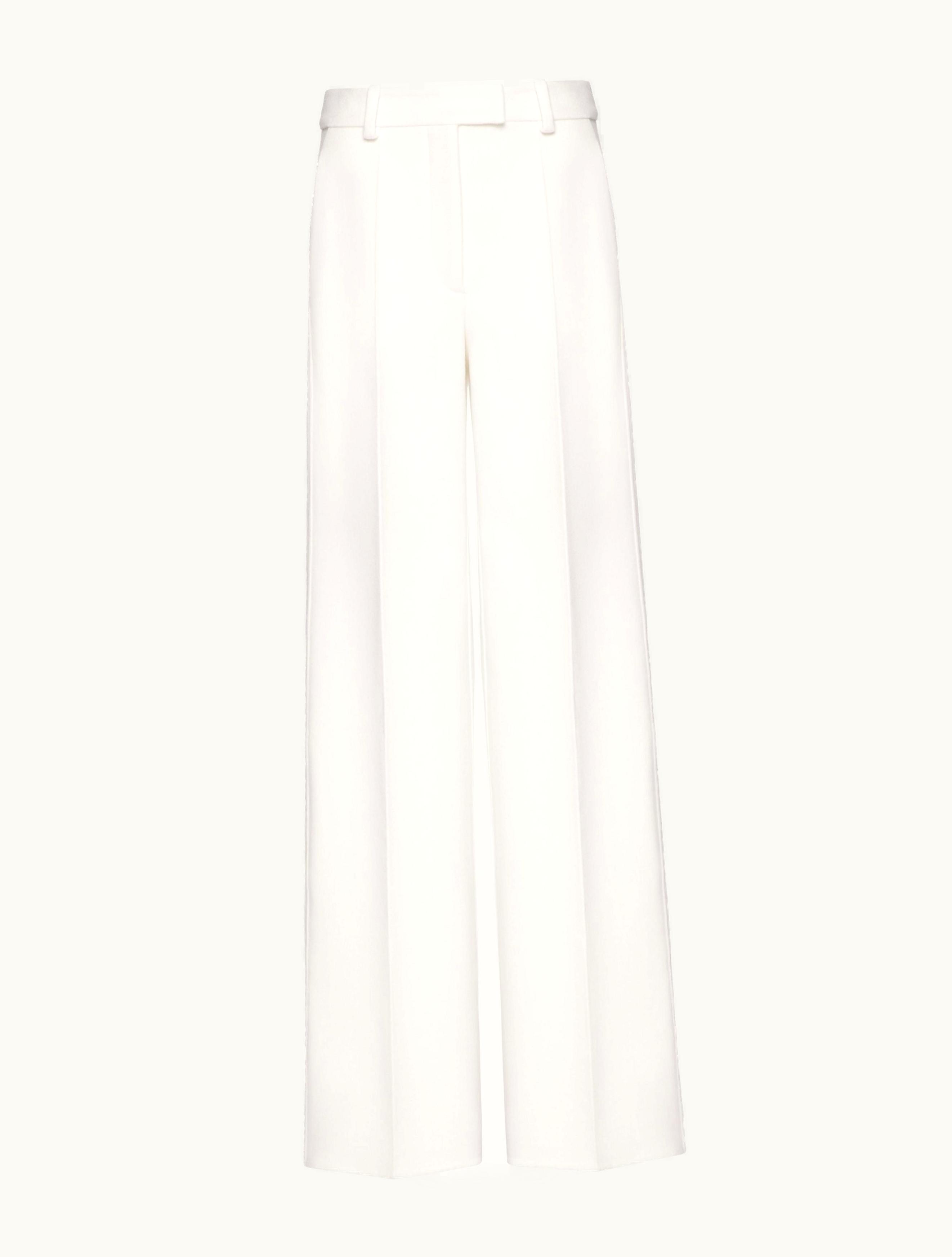 Valentino Valentino Compact Drap Trousers For Woman In Ivory