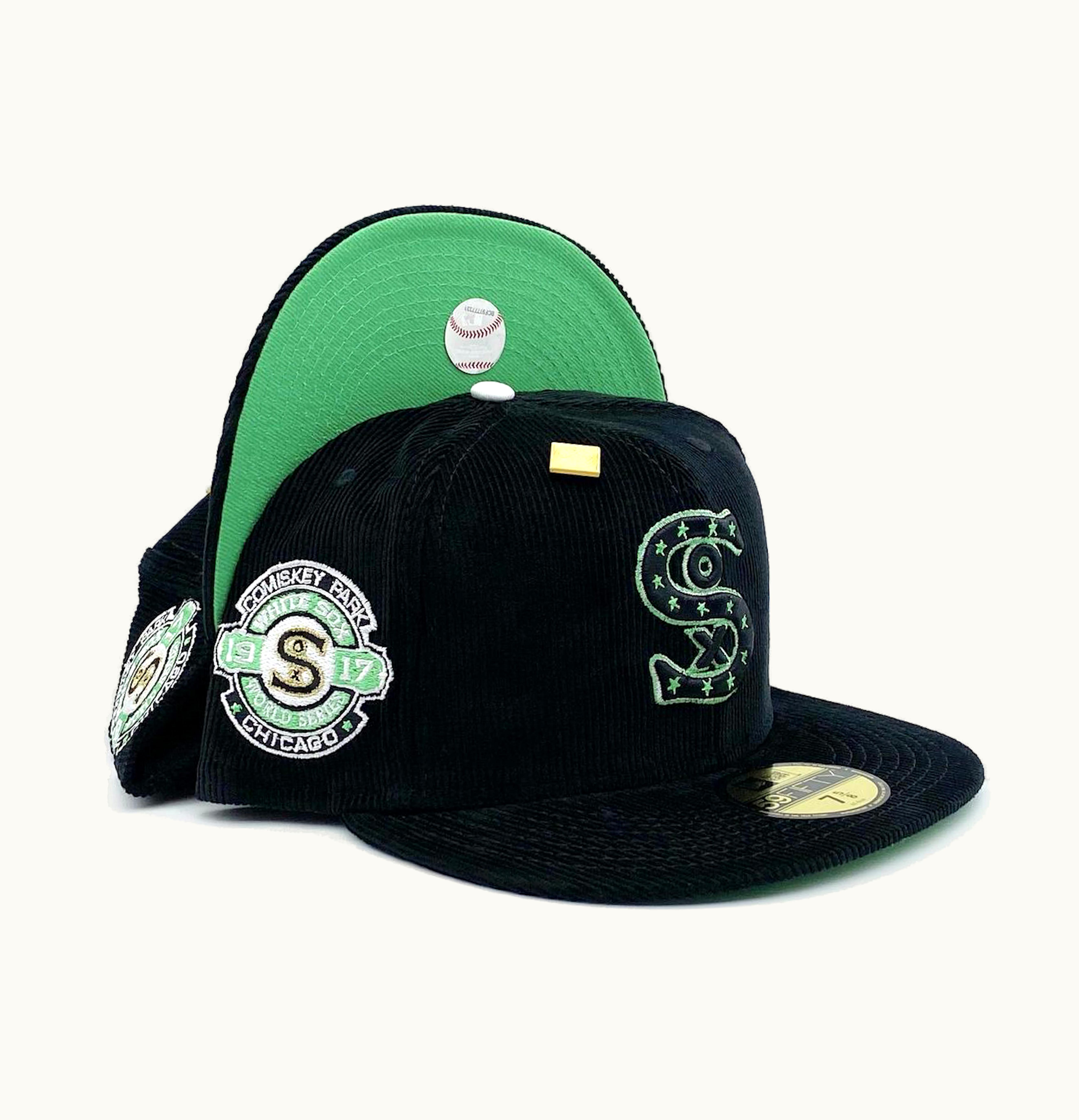 New Era New Era Chicago White Sox Corduroy Reloaded 1917 World Series Fitted Hat Black Green