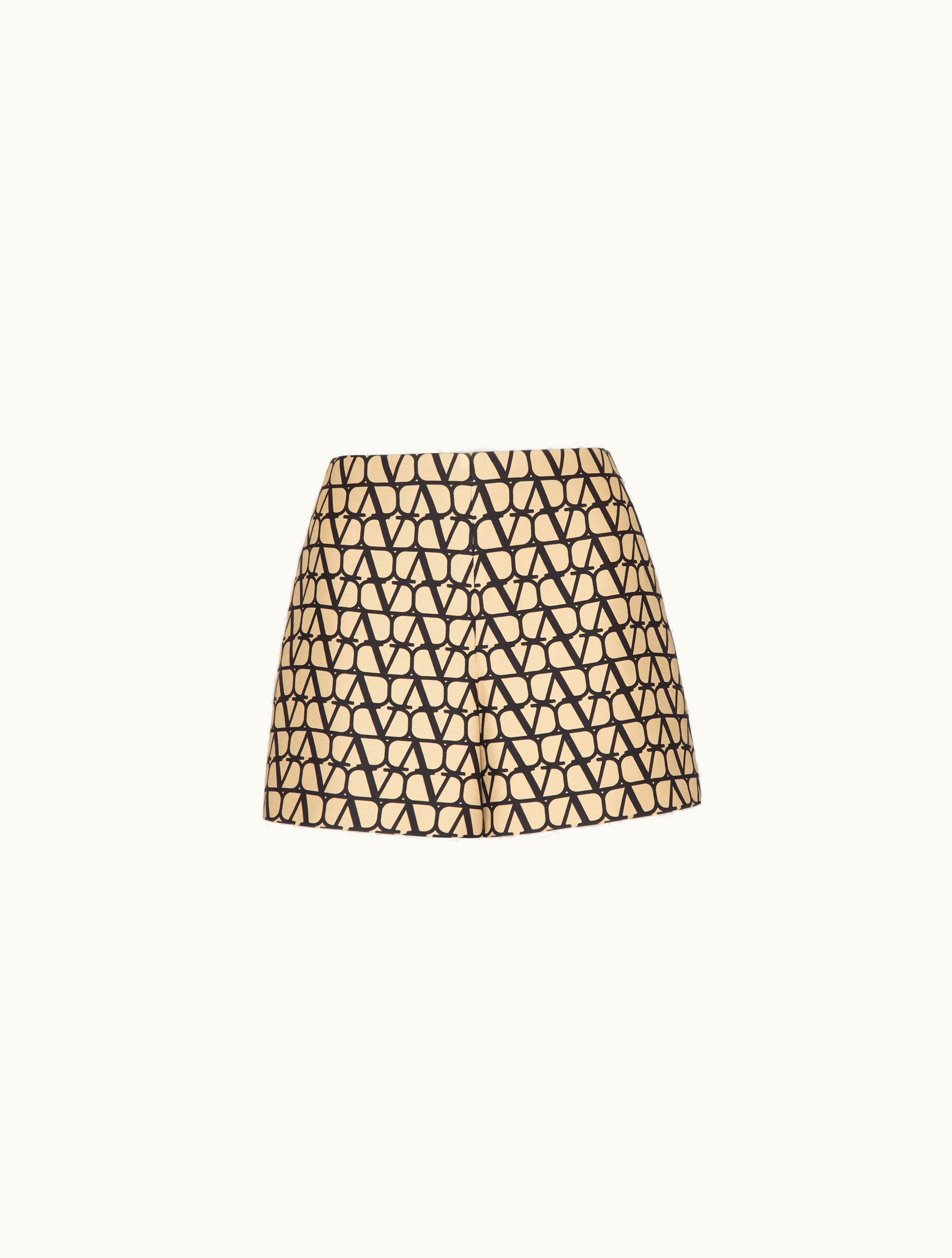 Valentino Valentino Toile Iconographe Crepe Couture Shorts For Woman In Beige / Black