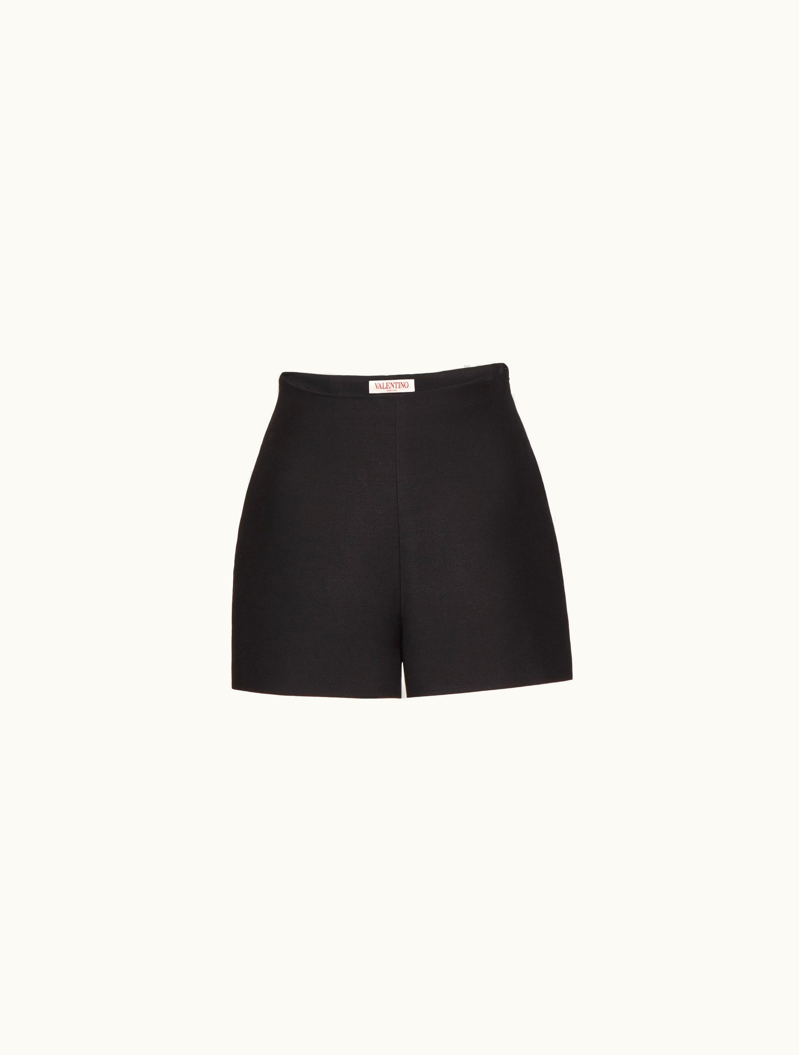 Valentino Valentino Crepe Couture Shorts For Woman In Black BLACK