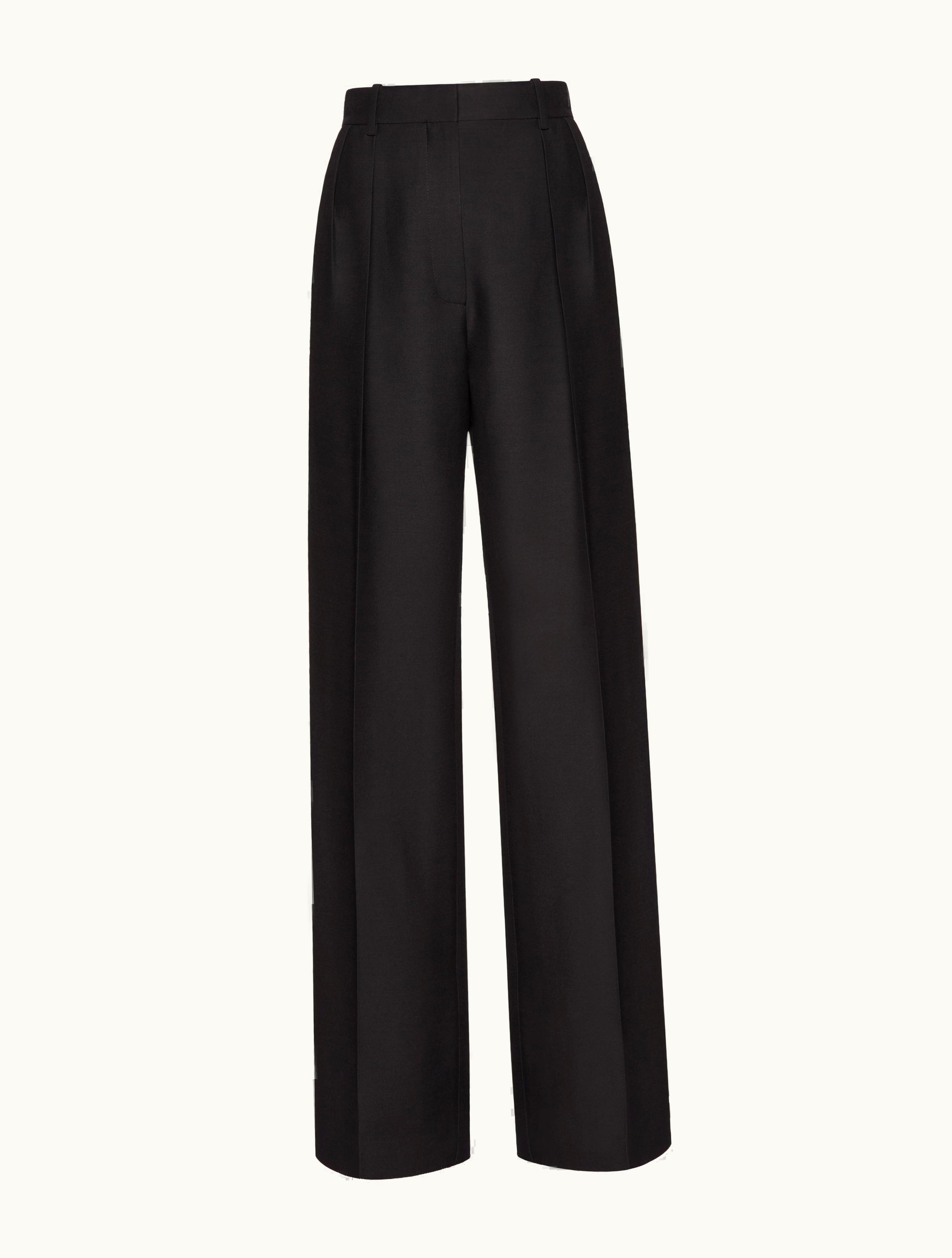 Valentino Valentino Crepe Couture Trousers For Woman In Black BLACK