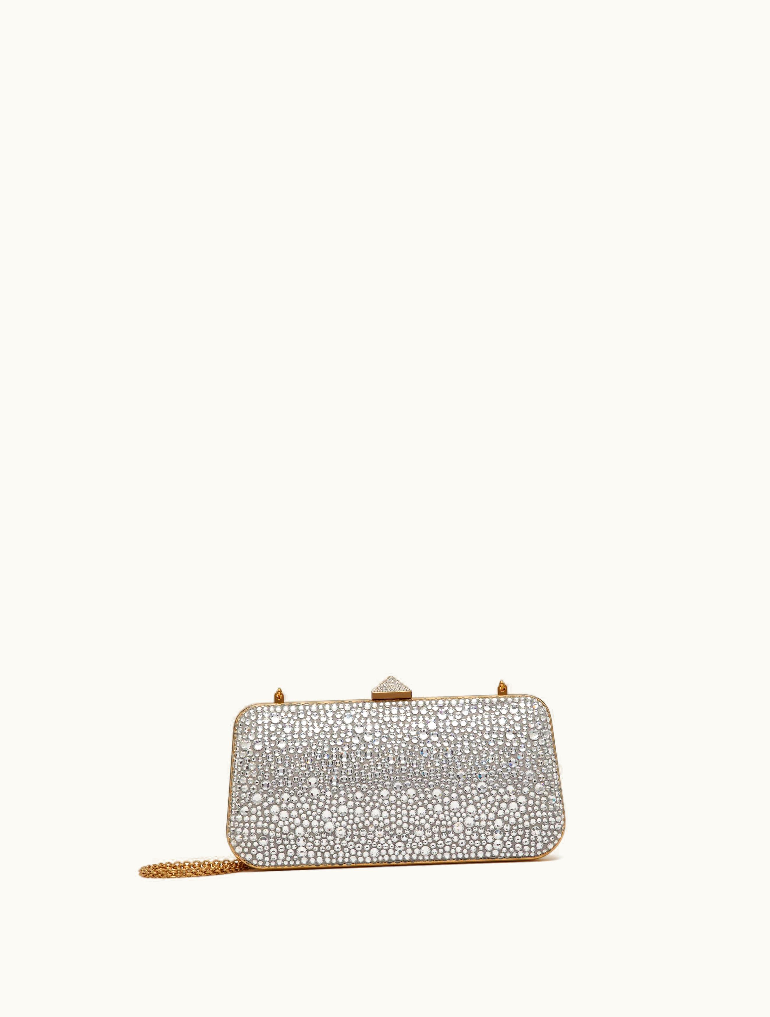 Valentino Valentino Carry Secrets Rhinestone Minaudiere For Woman In Crystal