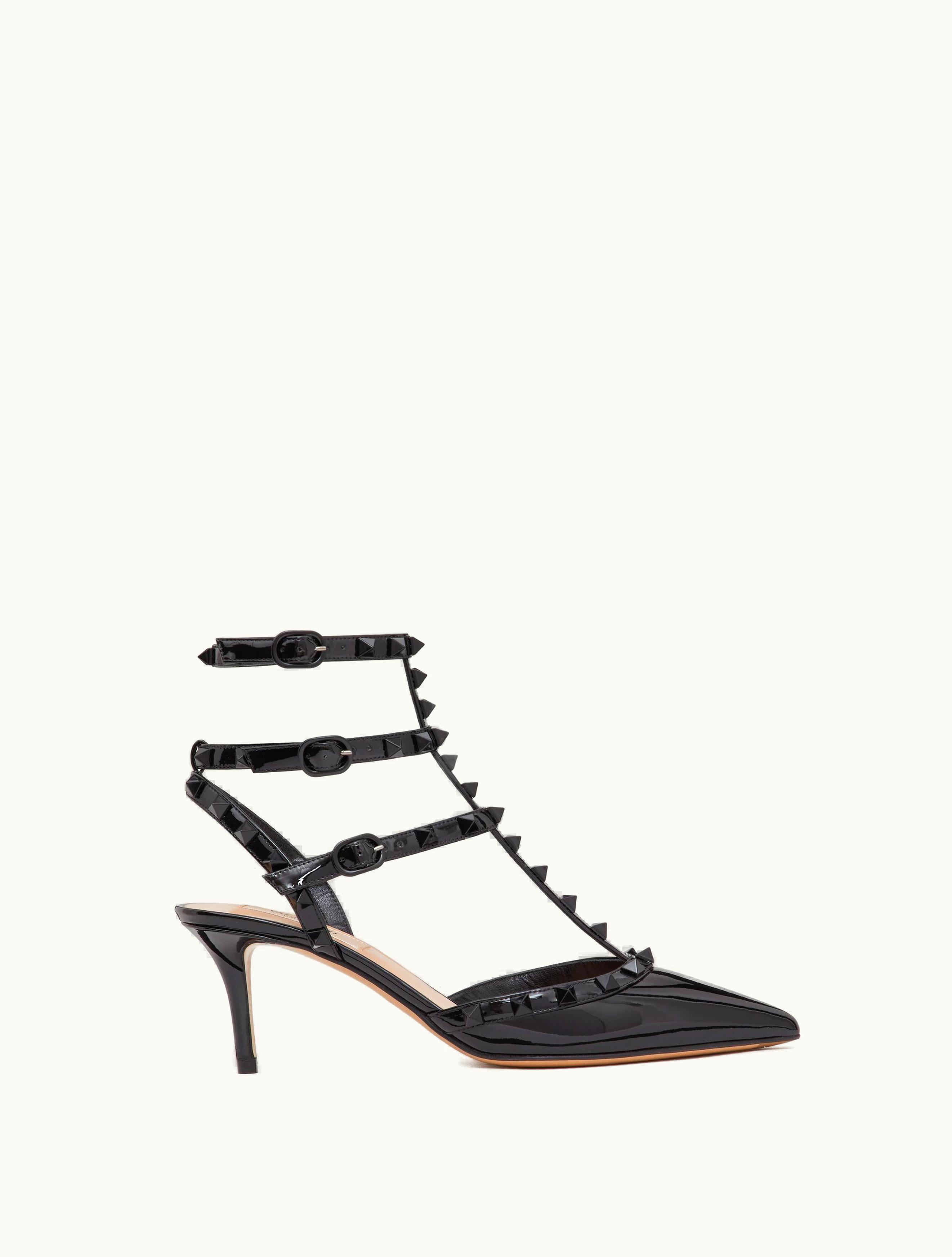 Valentino Valentino Patent Rockstud Pumps With Matching Straps And Studs 65 MM For Woman In Black