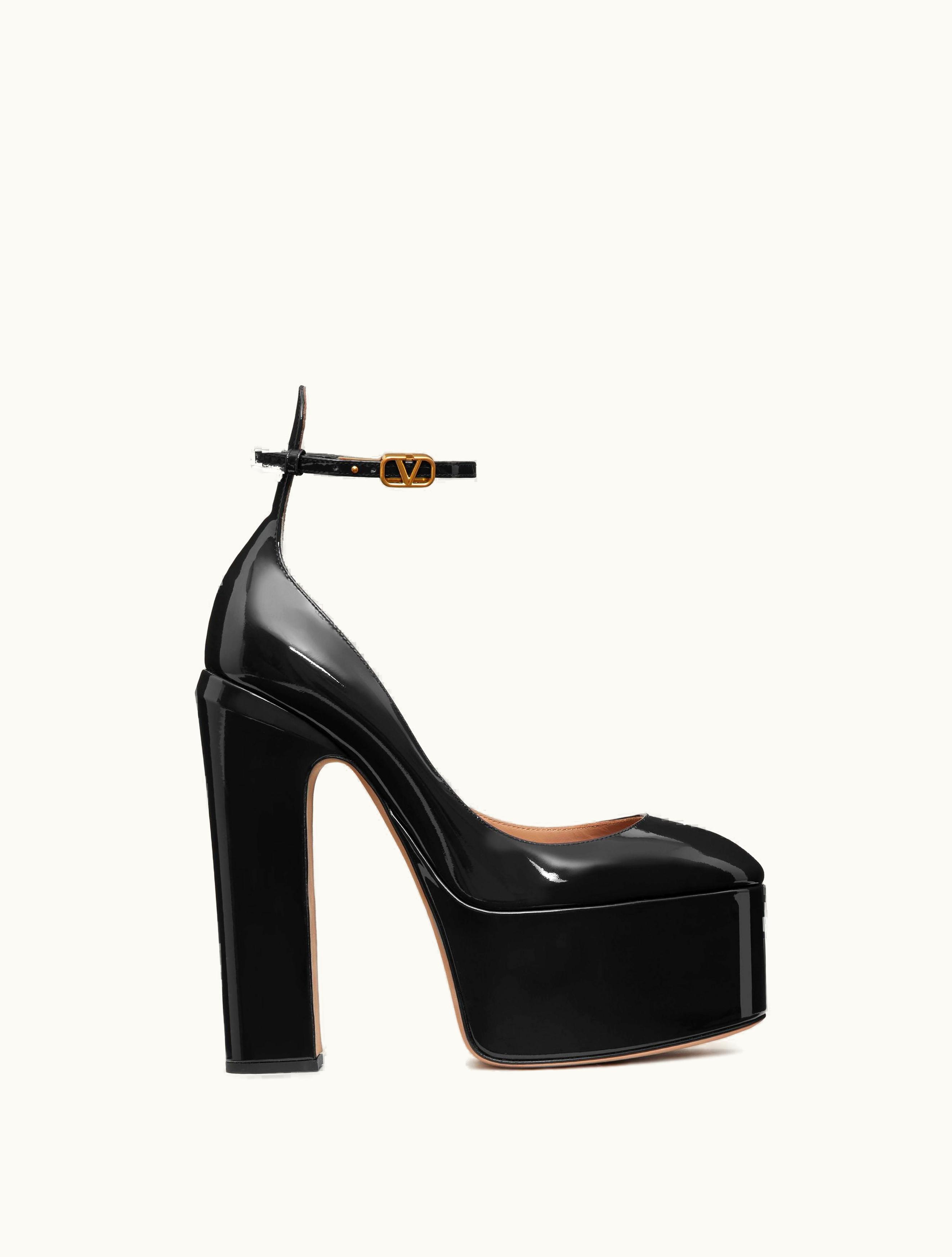 Valentino Valentino Garavani Tan-go Platform Pump In Patent Leather 155mm For Woman In Rose Cannelle