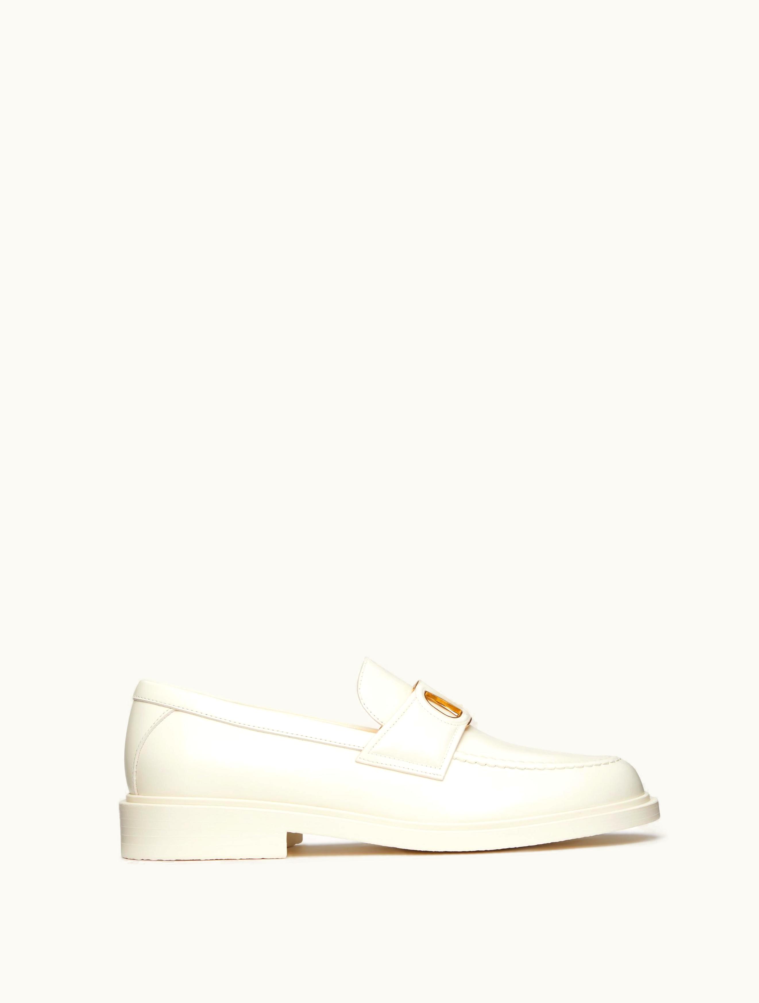 Valentino Valentino Vlogo Signature Calfskin Loafer For Woman In Ivory