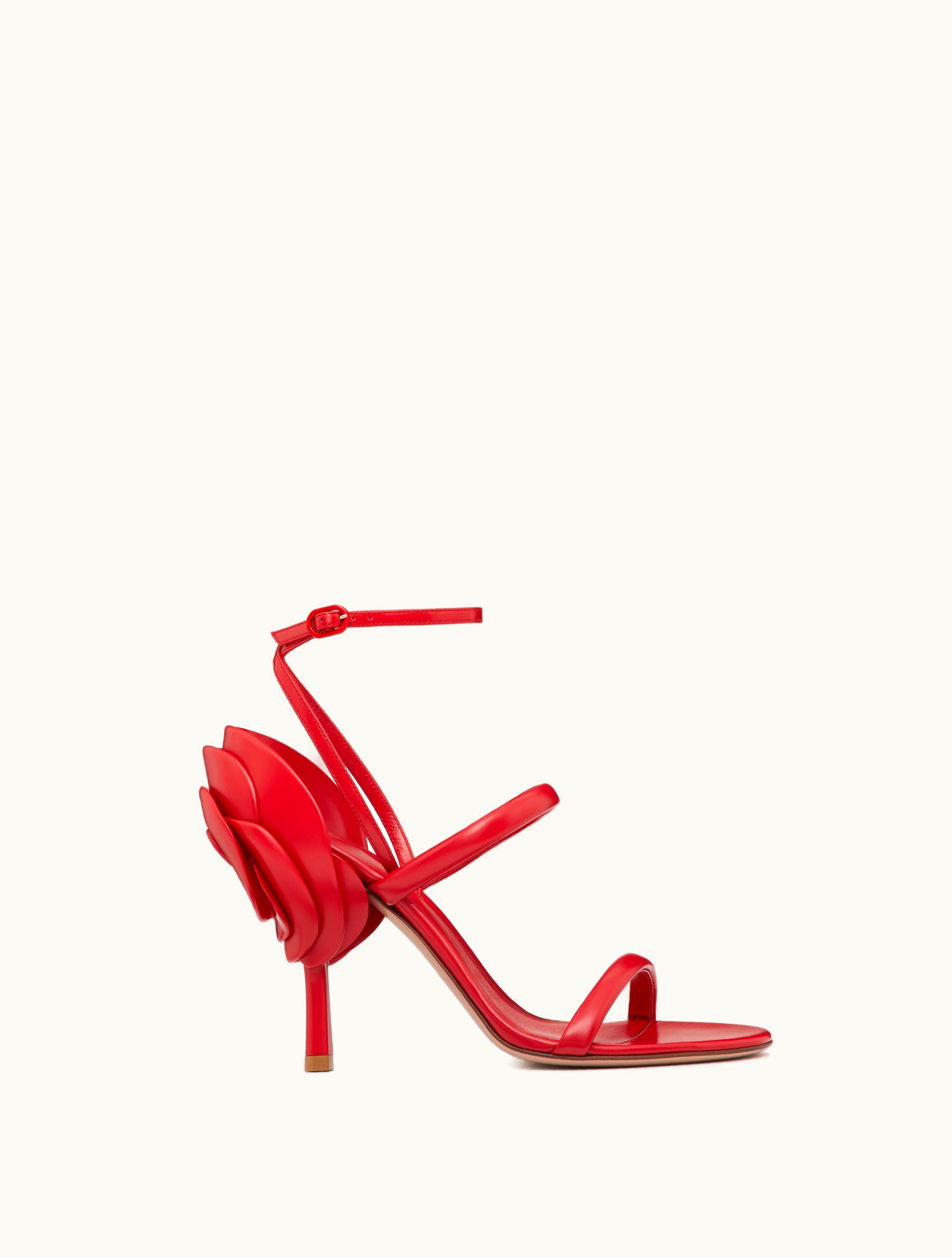 Valentino Valentino Roserouche Sandal 1959 In Calfskin 100mm For Woman In Rouge Pur