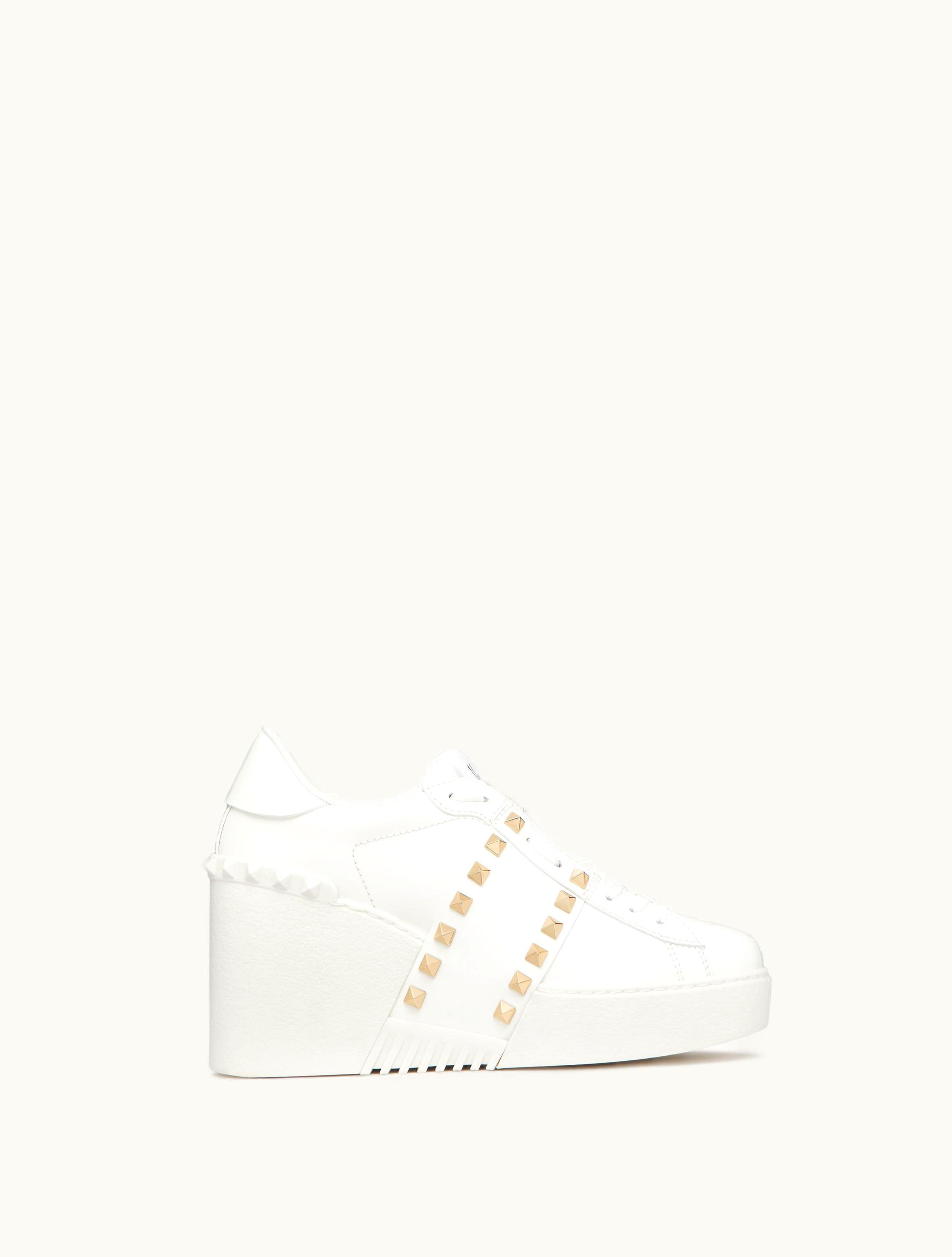 Valentino Valentino Open Disco Wedge Trainer In Calfskin 85mm For Woman In White