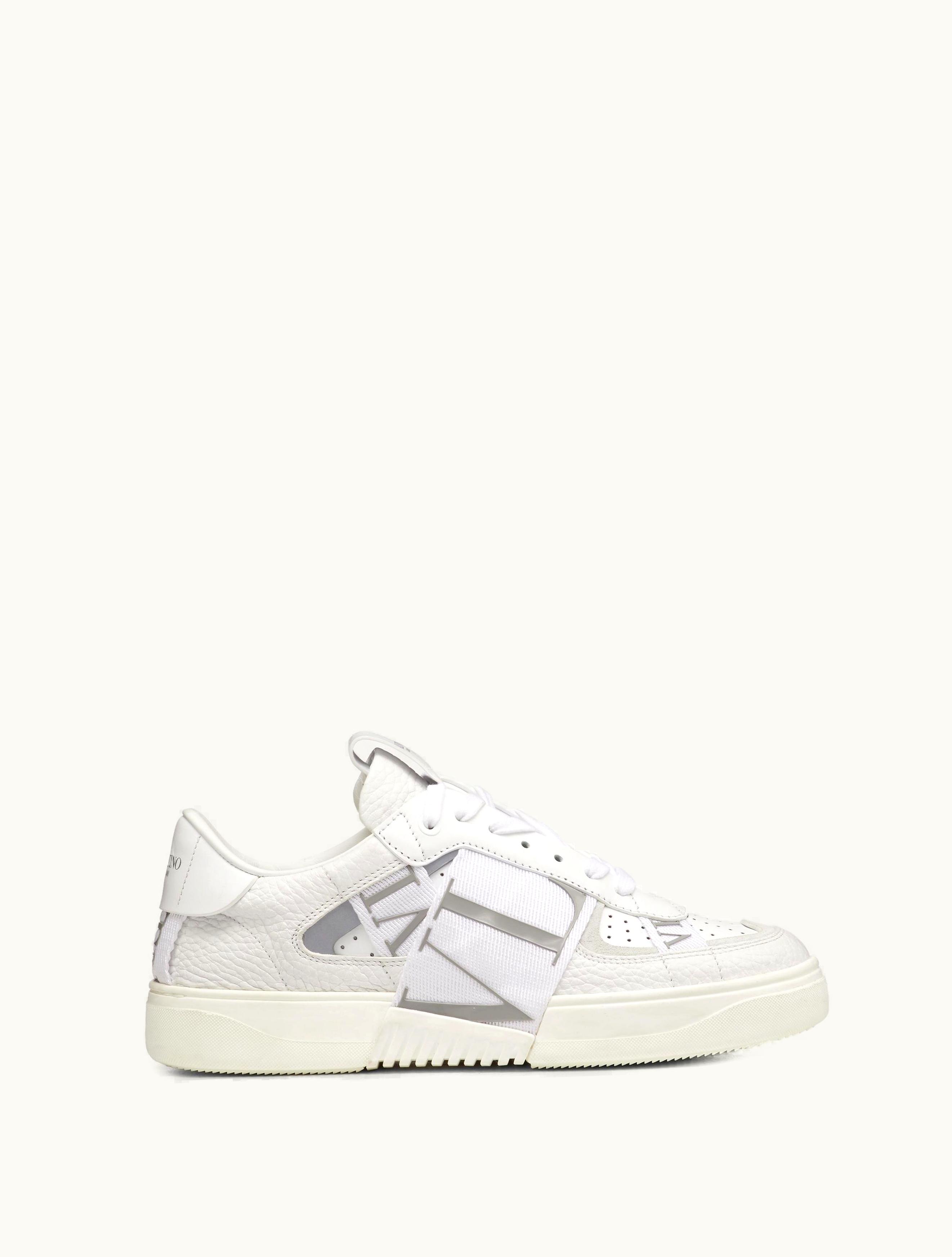 Valentino Valentino Vl7n Sneaker In Banded Calfskin Leather For Woman In White