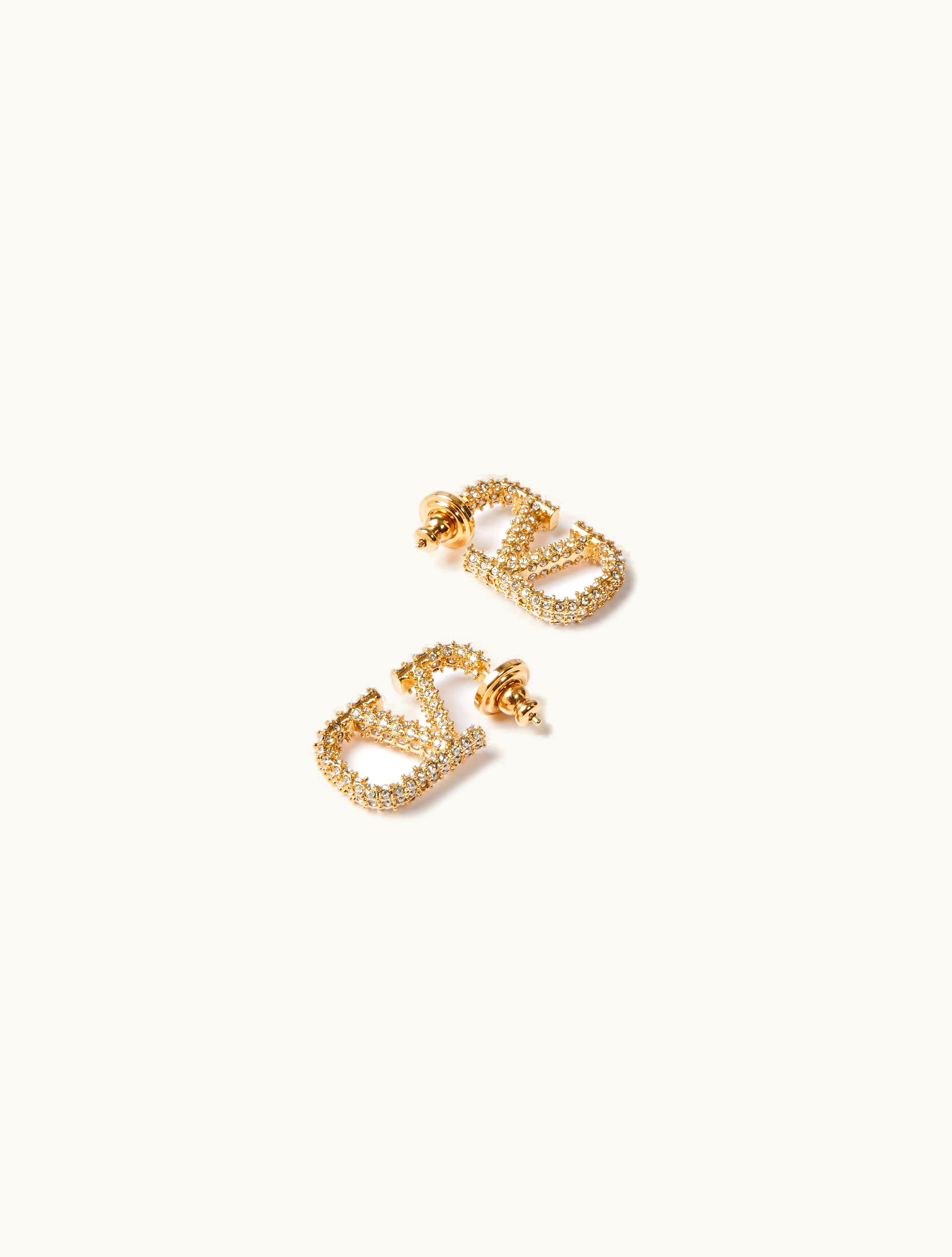 Valentino Valentino Vlogo Signature Metal Earring For Woman In Gold