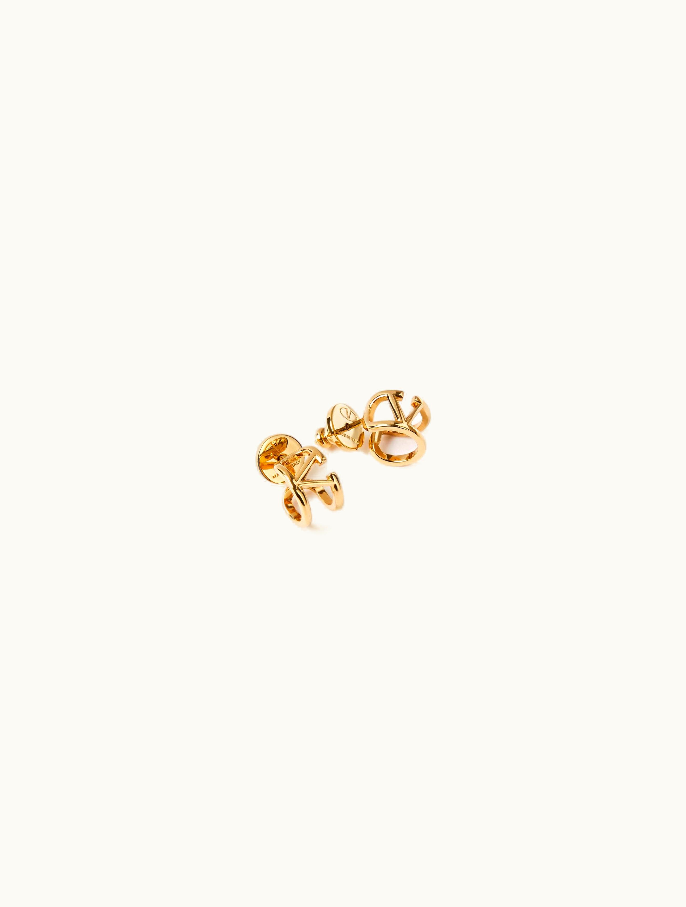 Valentino Valentino Mini Vlogo Signature Metal Earrings For Woman In Gold