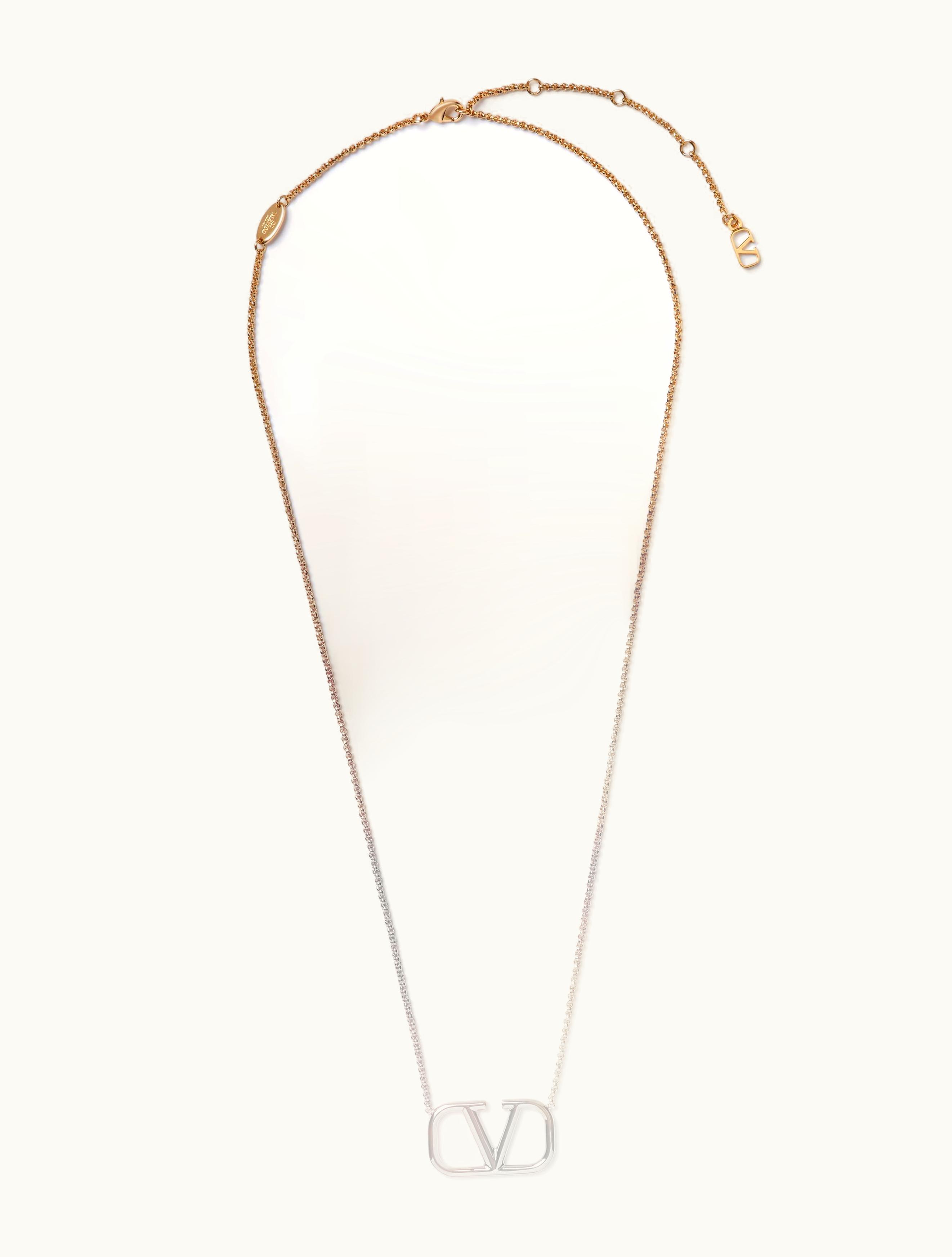 Valentino Valentino Vlogo Signature Metal Necklace For Woman In Gold