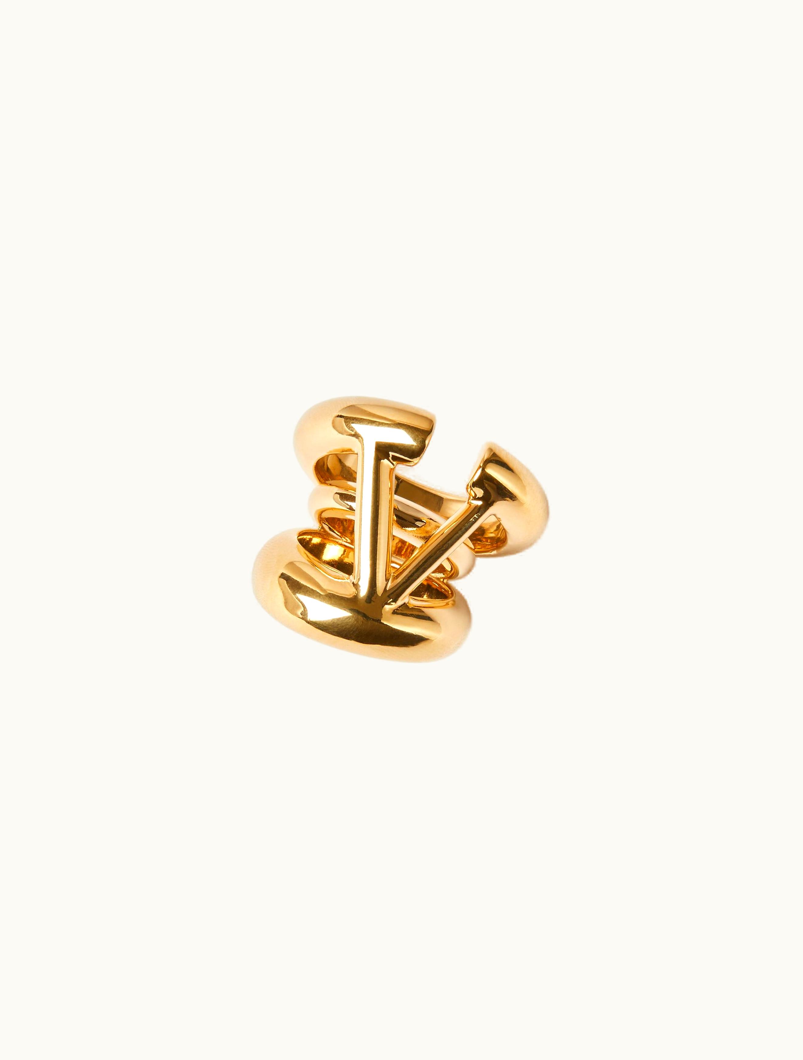 Valentino Valentino Vlogo Signature Metal Ring For Woman In Gold GOLD