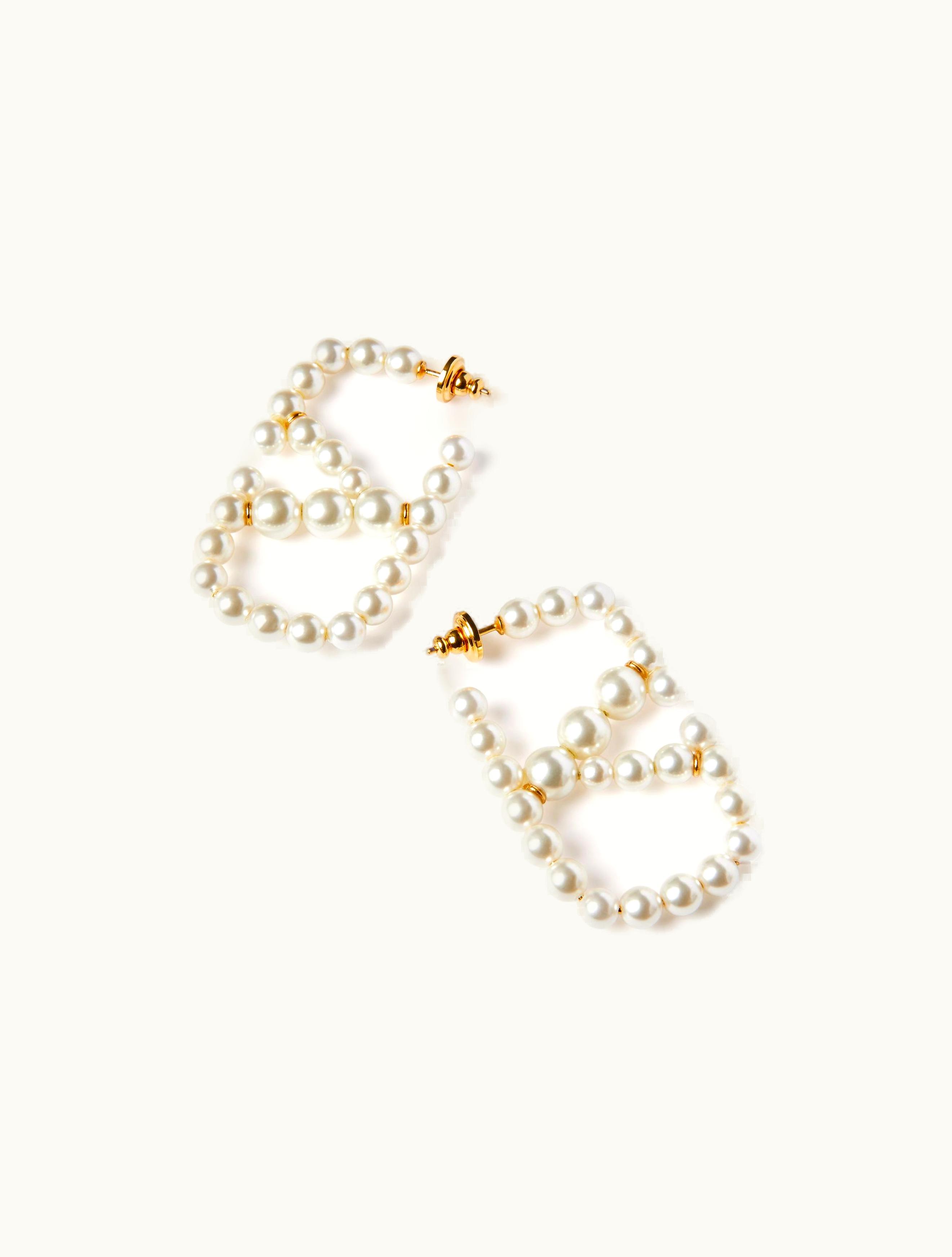 Valentino Valentino Vlogo Signature Metal And Resin Earrings For Woman In Gold