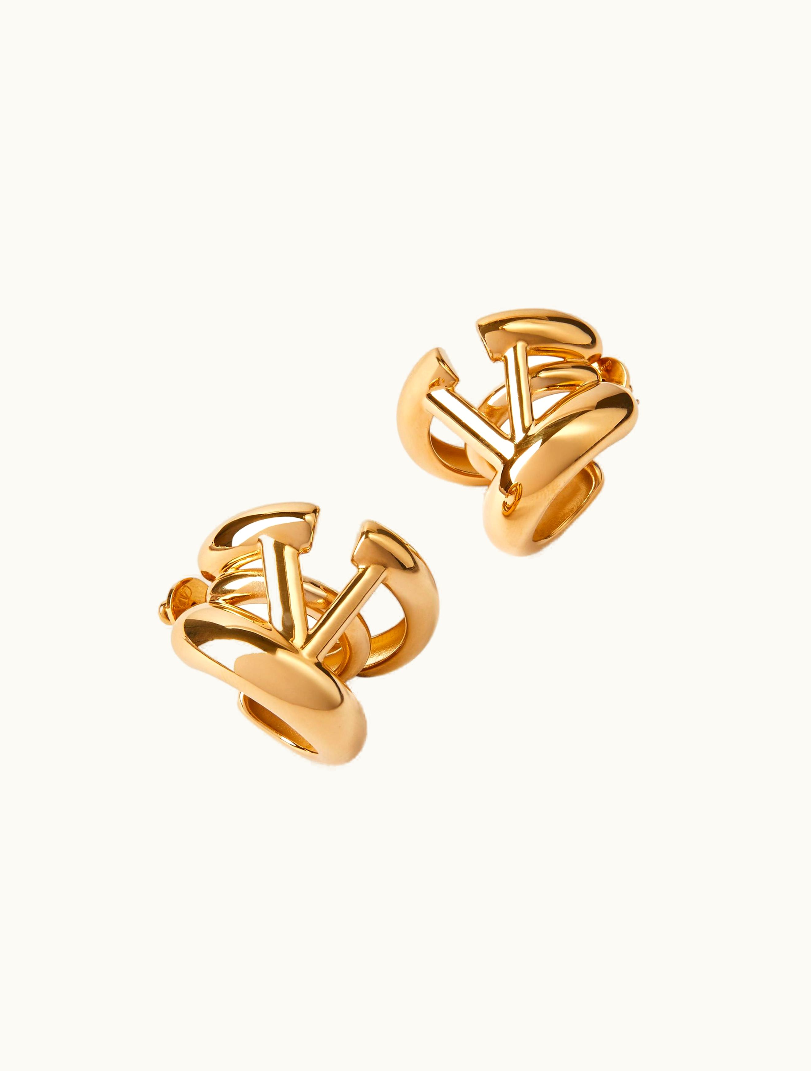 Valentino Valentino Vlogo Signature Metal Earrings For Woman In Gold WJ0T98MET_CS4