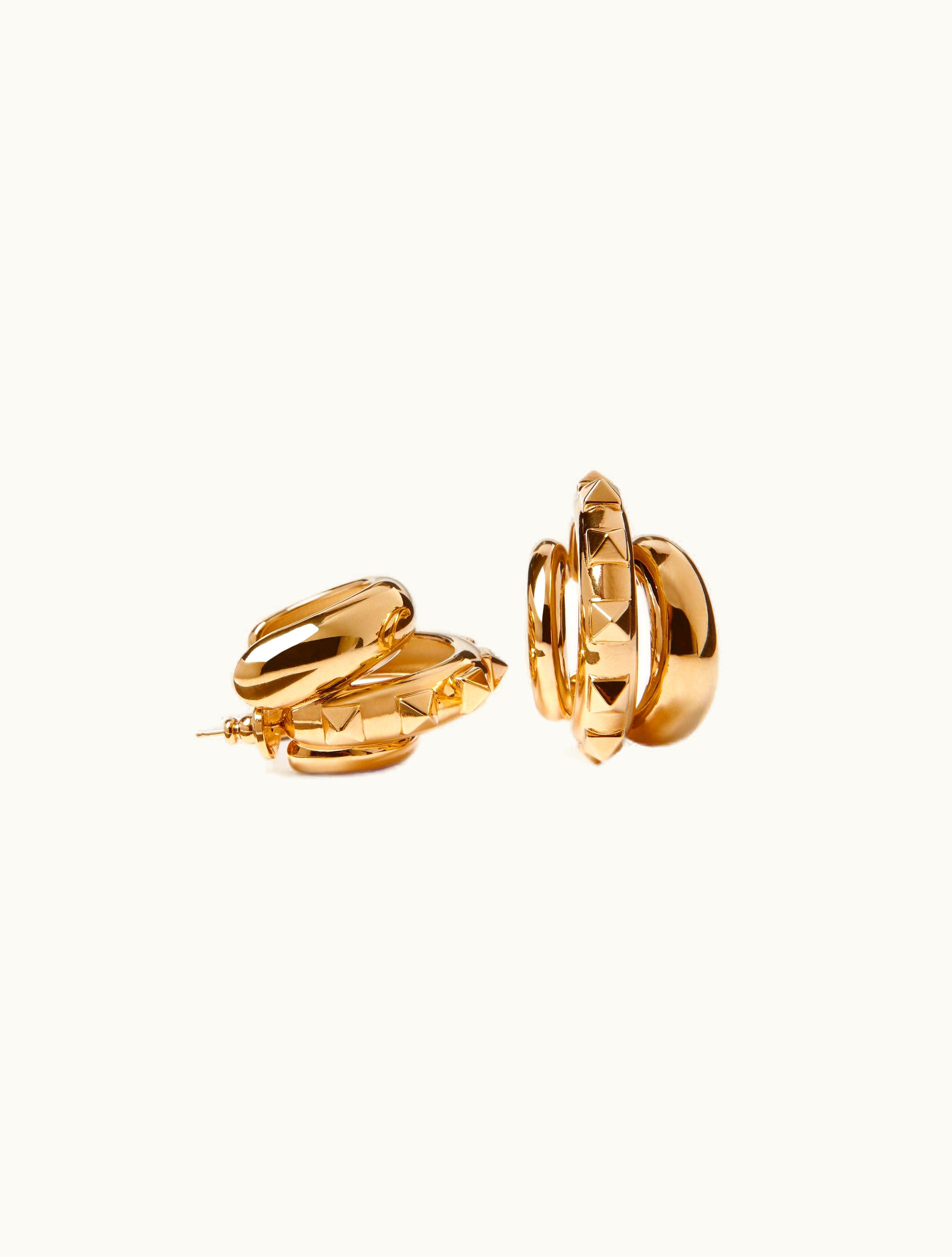 Valentino Valentino Rockstud Metal Earrings For Woman In Gold
