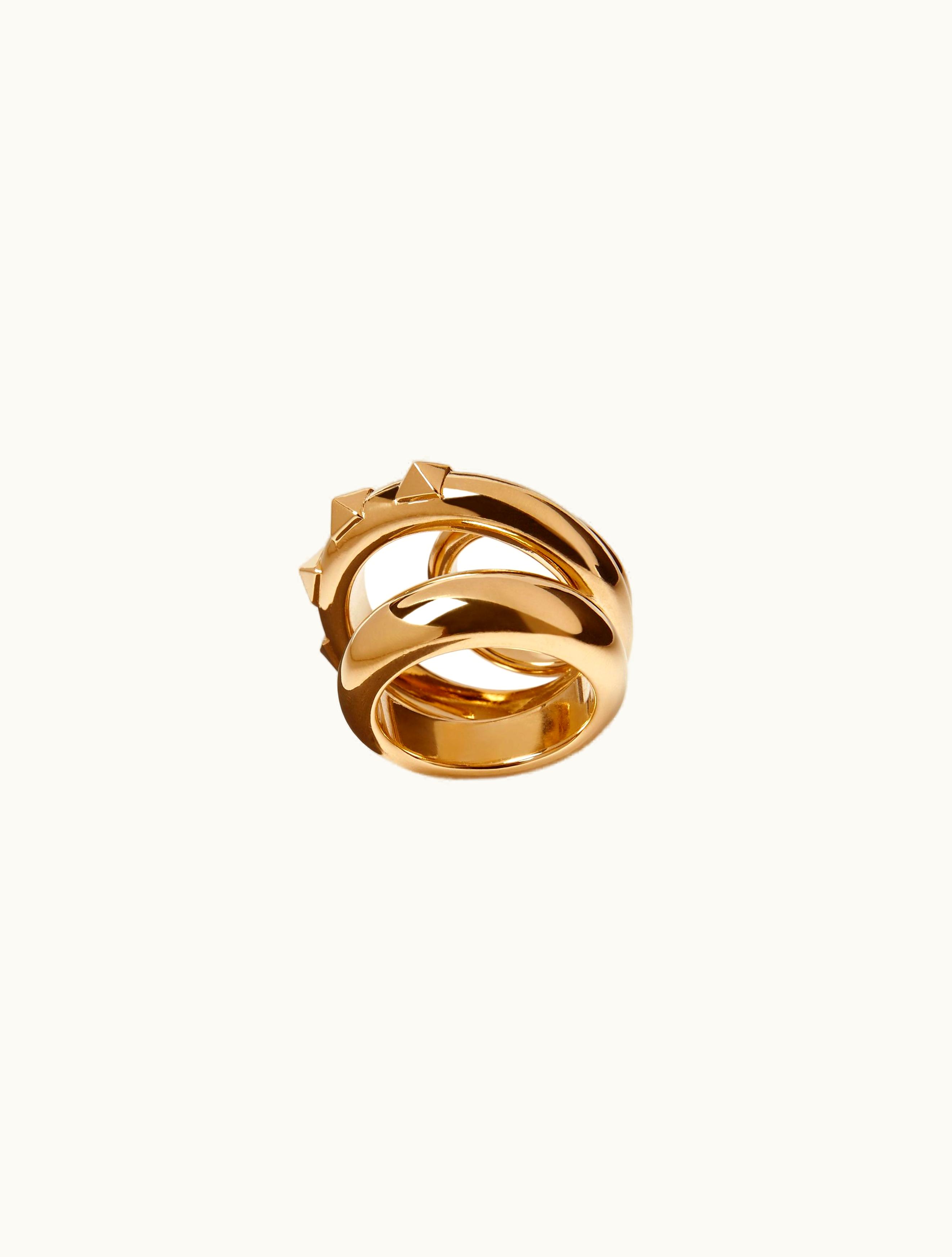 Valentino Valentino Rockstud Metal Ring For Woman In Gold
