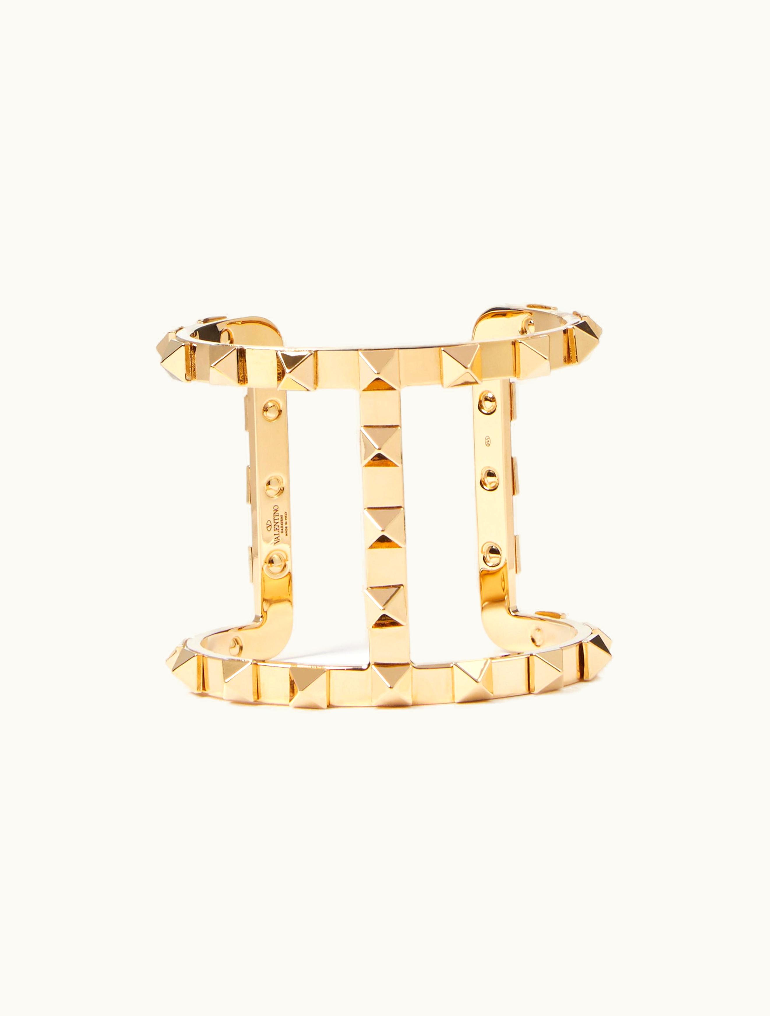 Valentino Valentino Metal Rockstud Bracelet For Woman In Gold