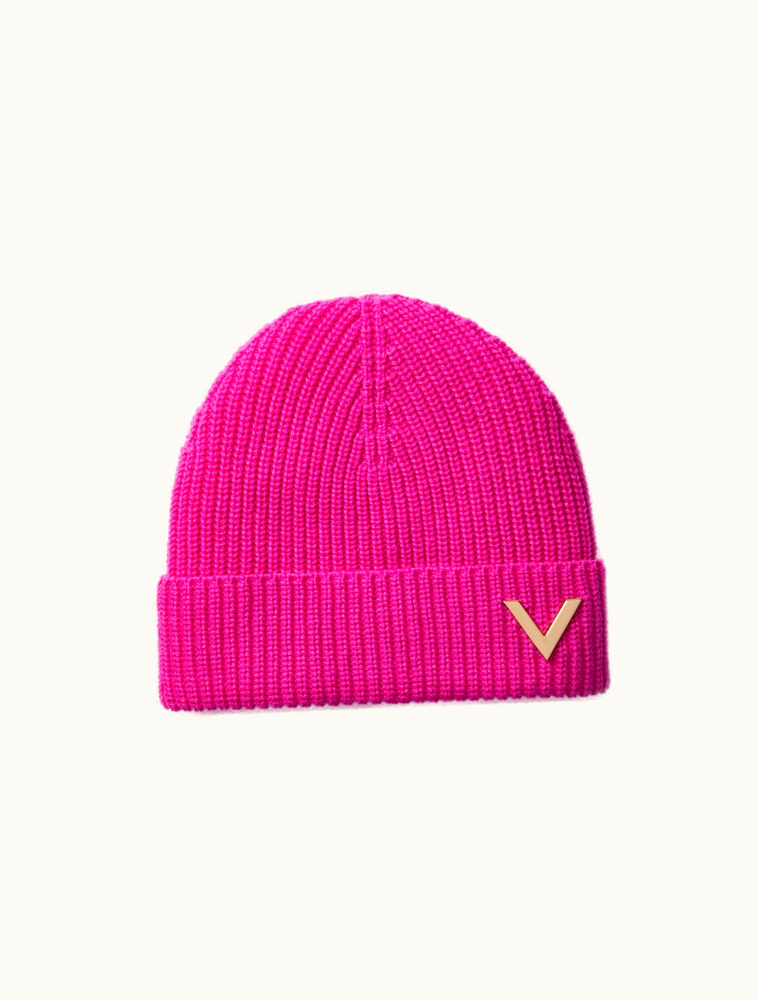 Valentino Valentino Cashmere Beanie For Woman In Pink Pp