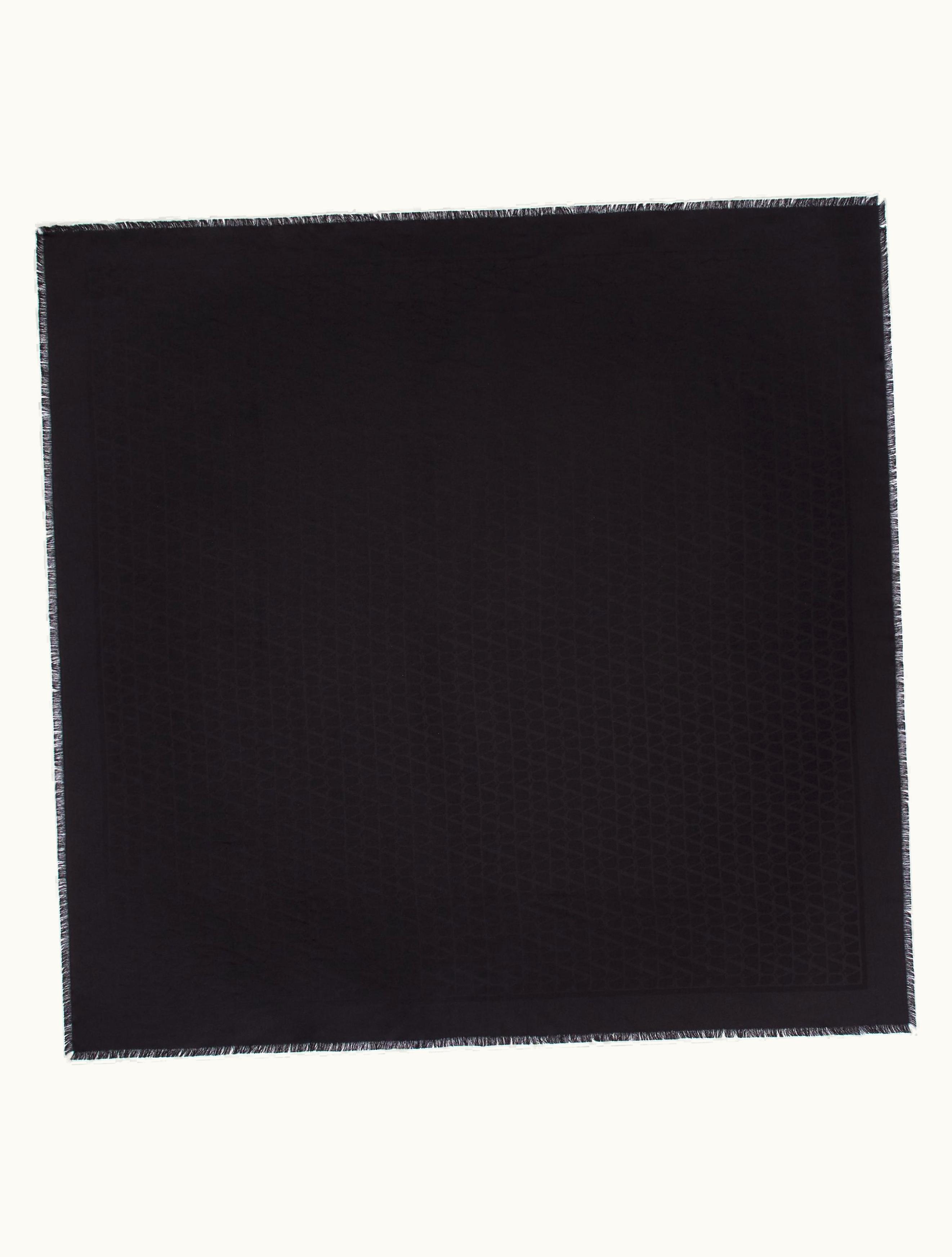 Valentino Valentino Toile Iconographe Wool And Silk Shawl For Woman In Black