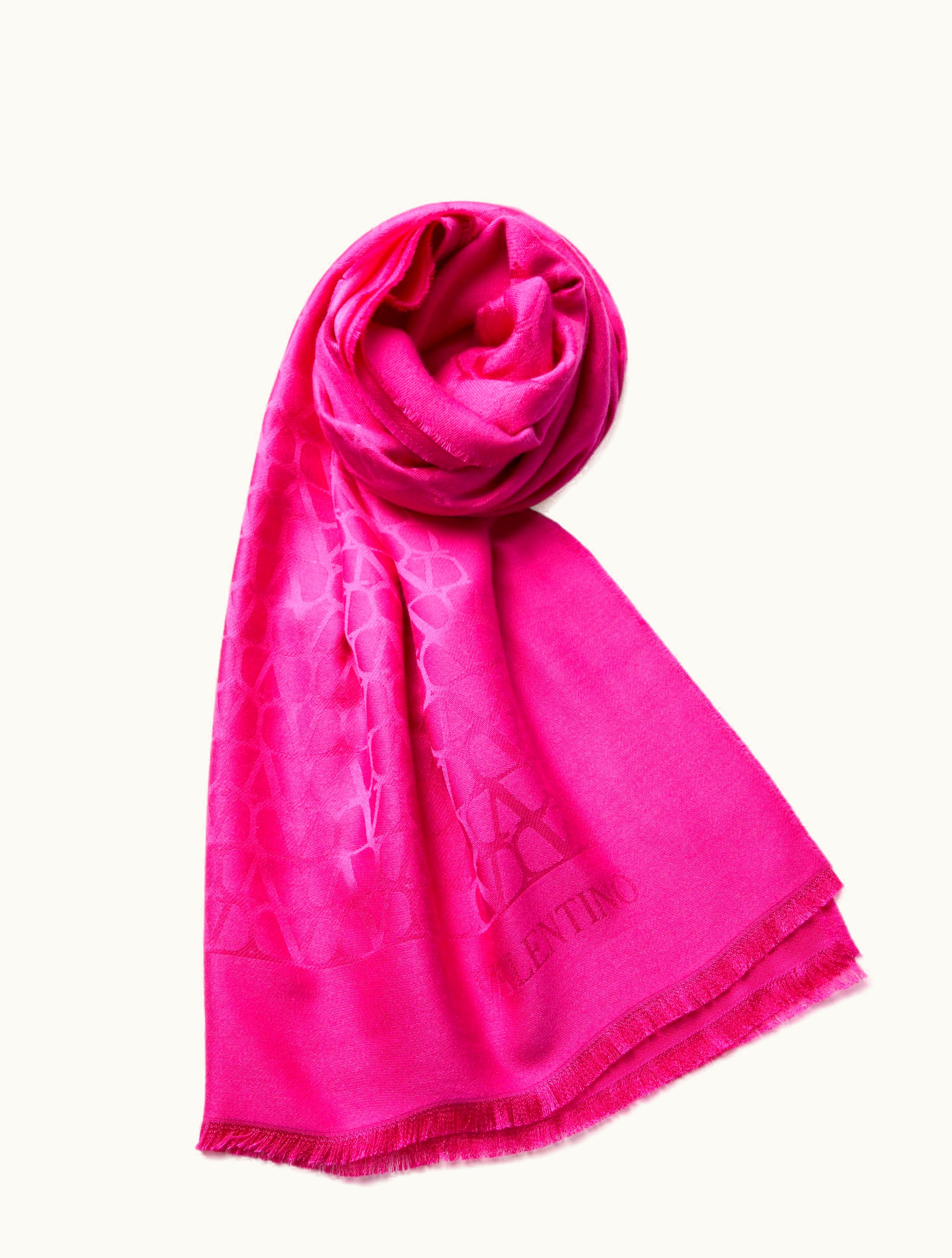 Valentino Valentino Toile Iconographe Stole In Silk And Wool For Woman In Pink Pp