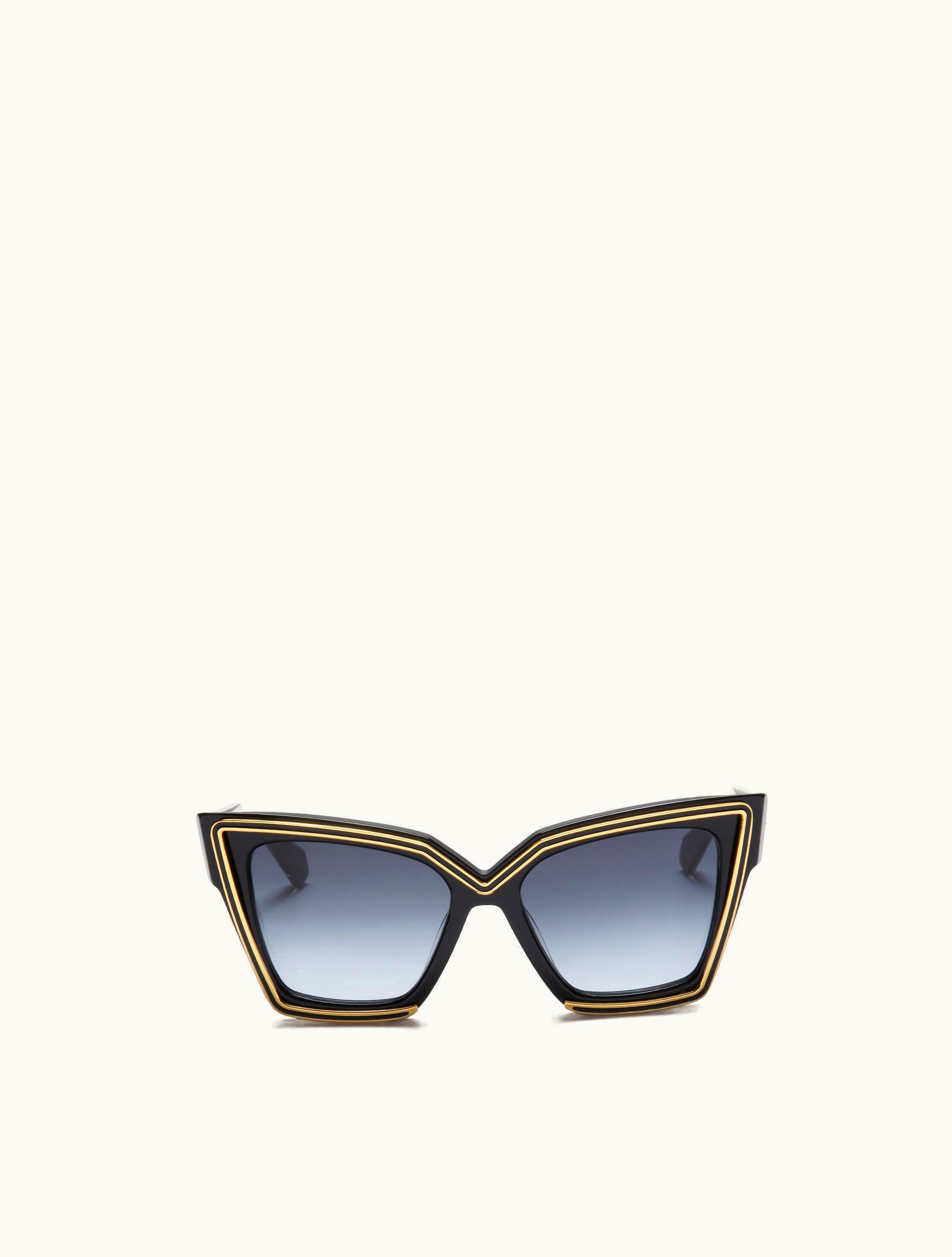 Valentino Valentino V - Grace Oversized Cateye Acetate For Woman In Black