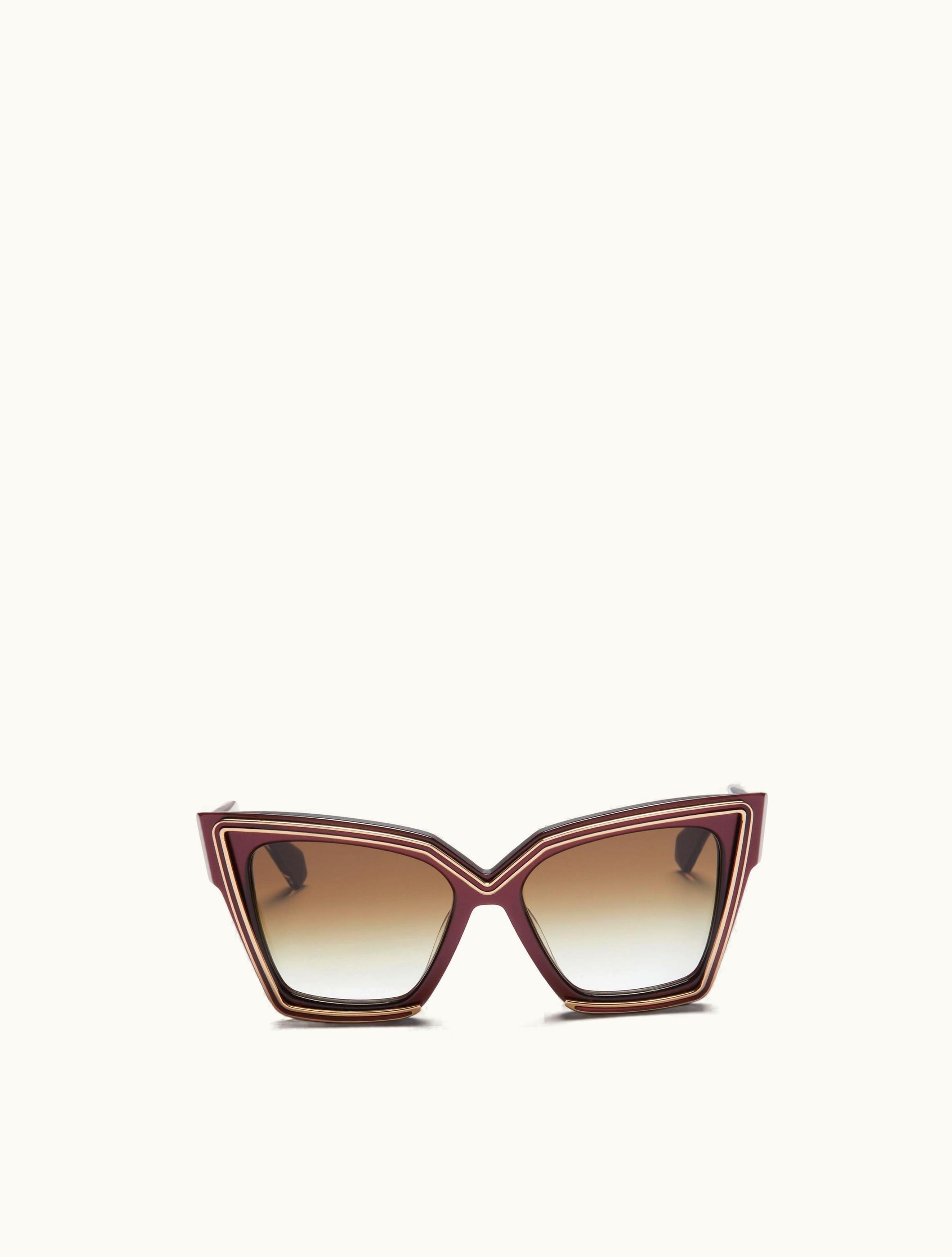 Valentino Valentino V - Grace Oversized Cateye Acetate For Woman In Maroon