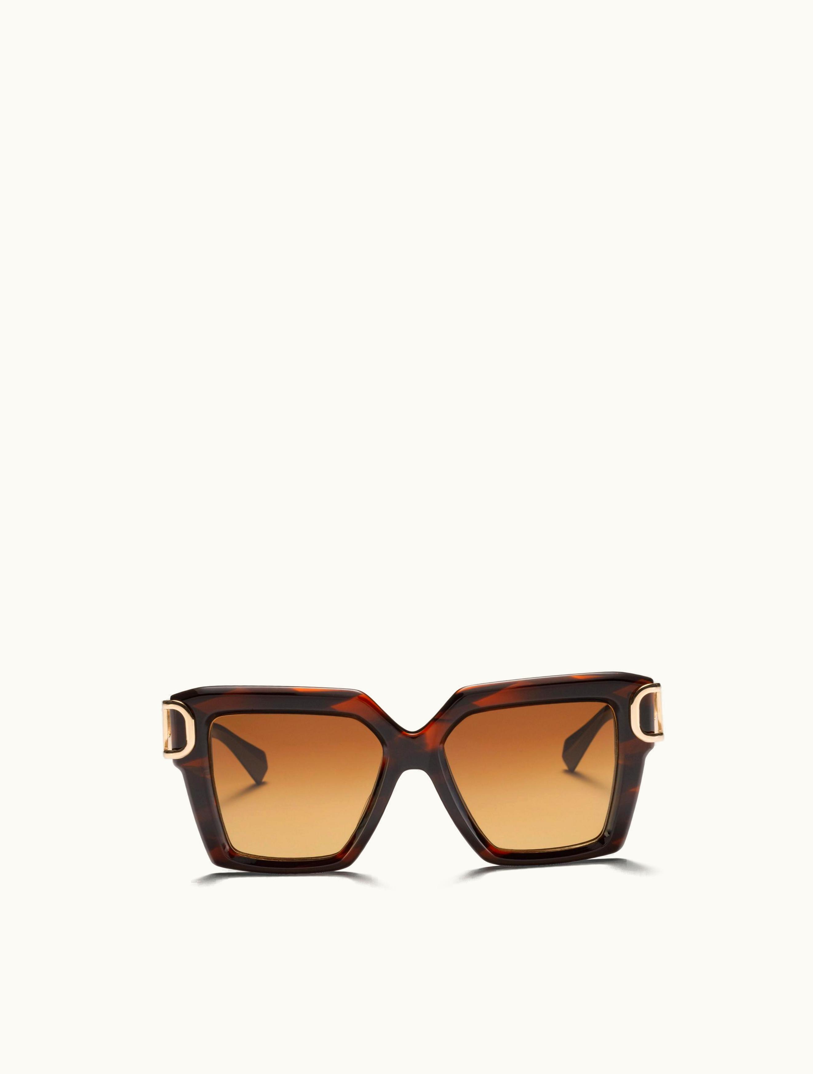 Valentino Valentino I - Squared Acetate Vlogo Frame For Woman In Brown / Gradient Brown