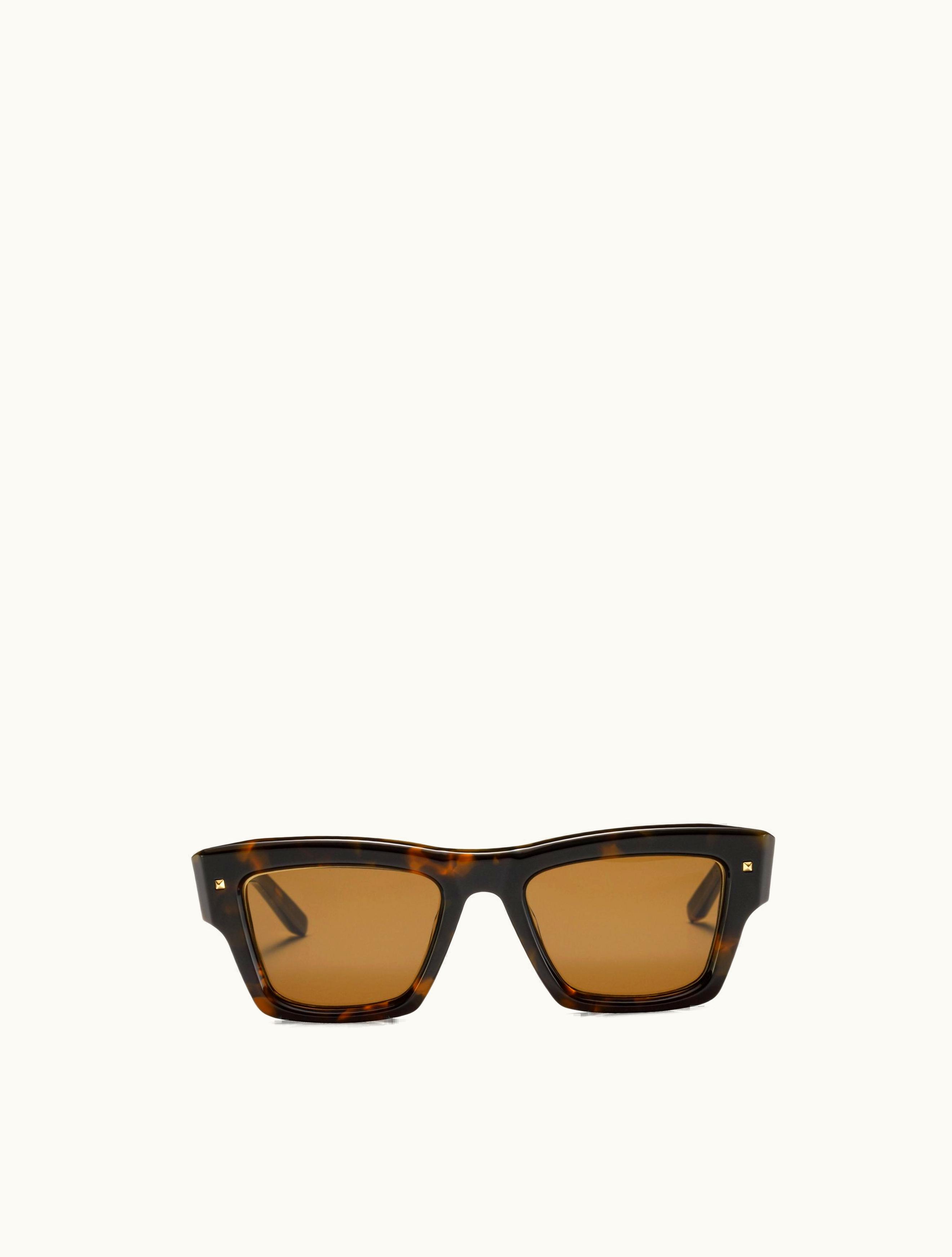 Valentino Valentino XXII - Rectangular Acetate Frame In Havana Brown / ​brown