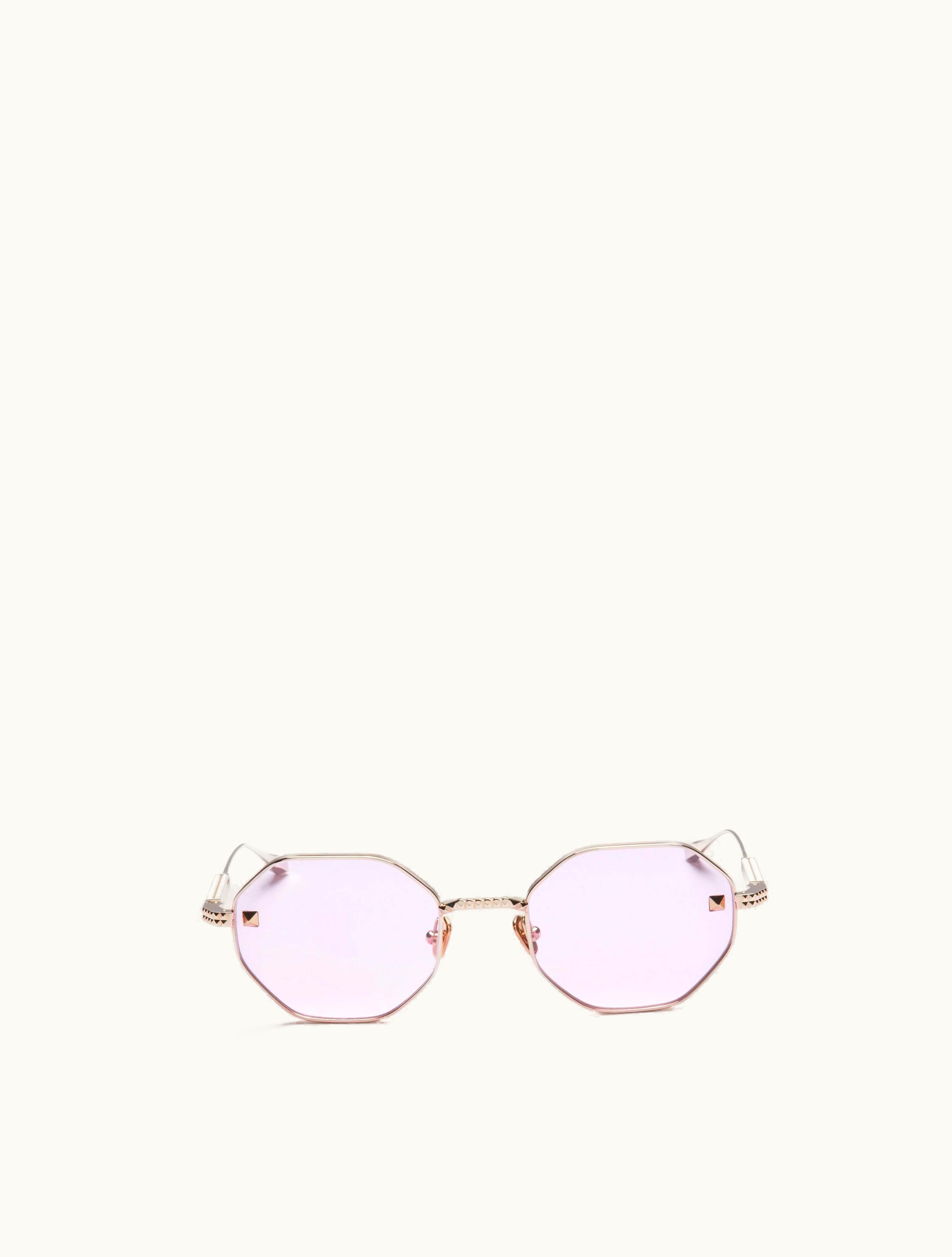 Valentino Valentino V - Stud Hexagonal Titanium Frame For Woman In Pink