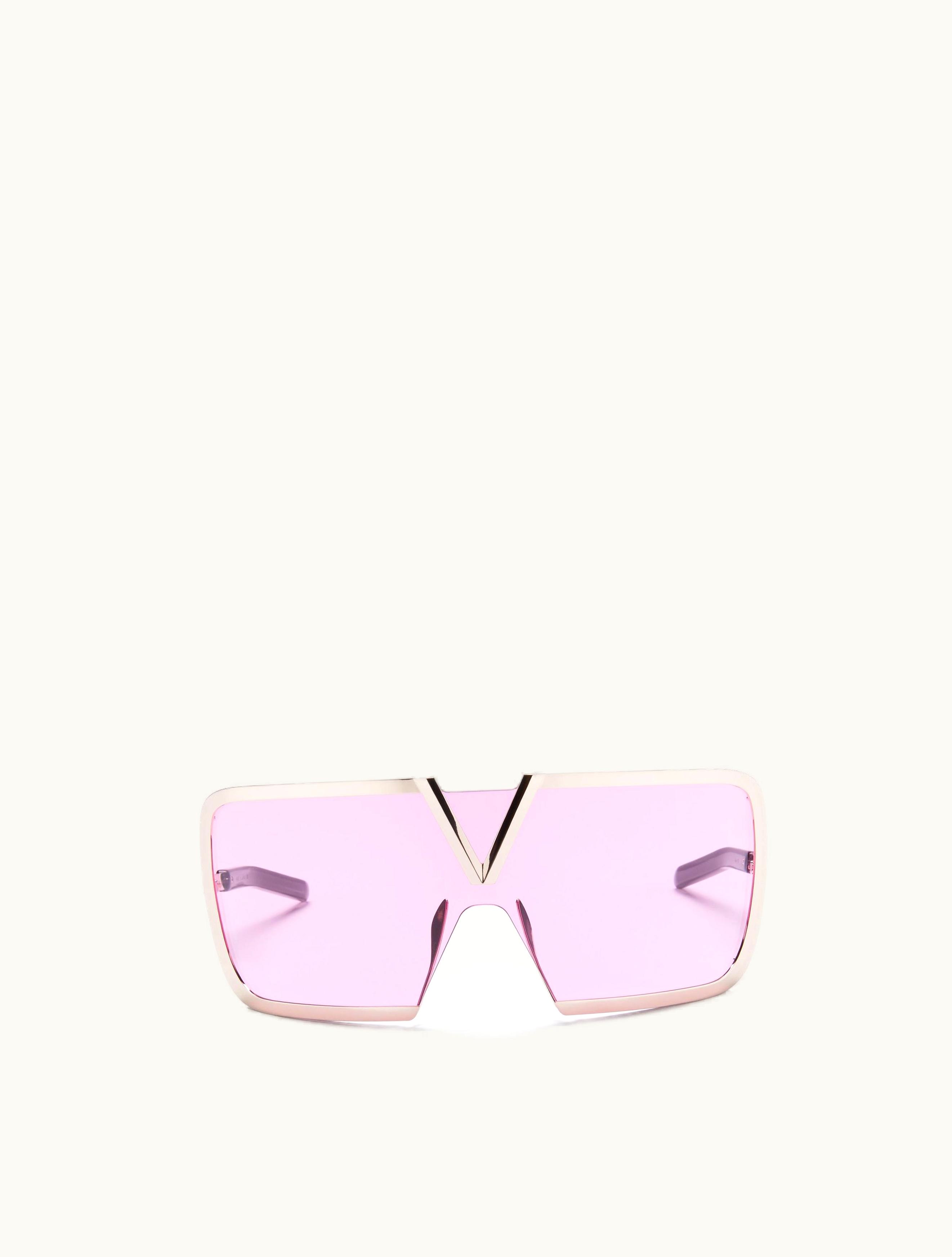 Valentino Valentino V - Romask Iconic Oversized Mask In Gold / Pink