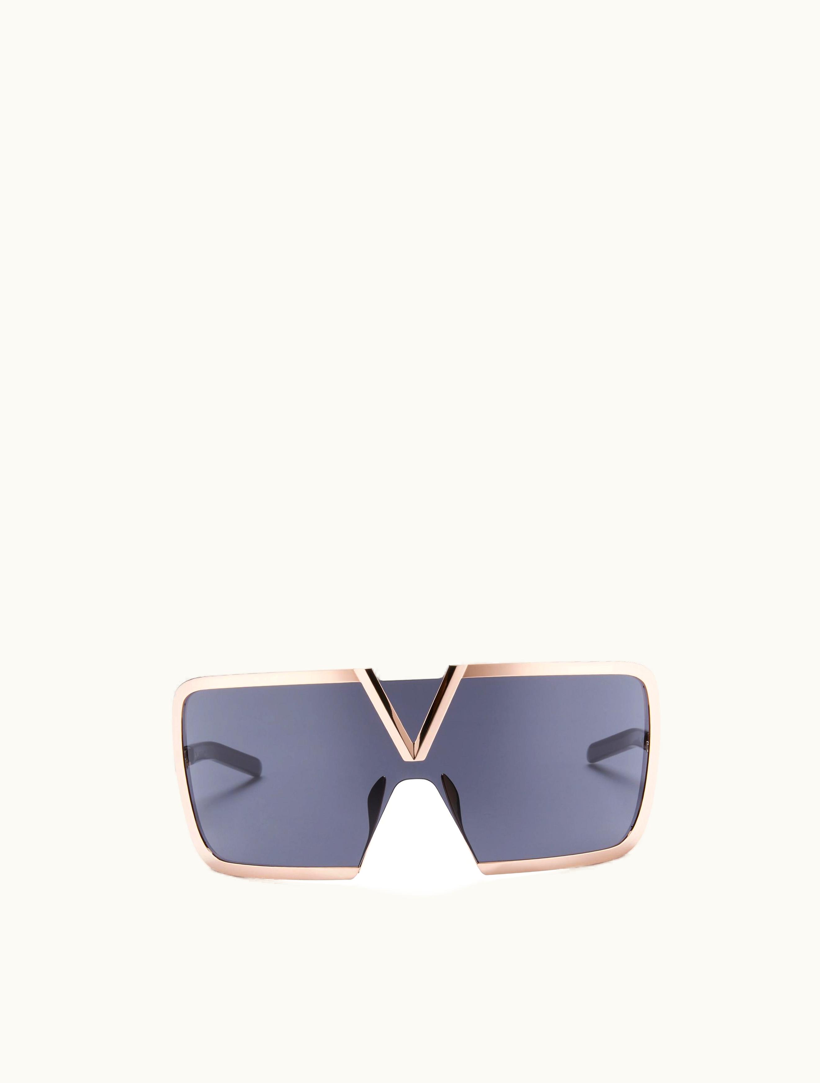 Valentino Valentino V - Romask Iconic Oversized Mask In Rose Gold / ​black To Grey Gradient