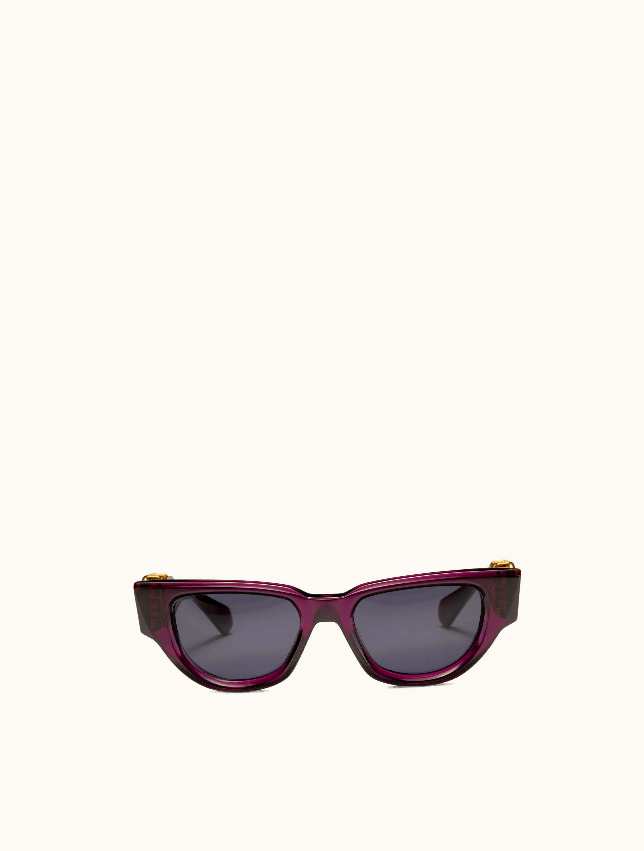 Valentino Valentino II - Cat Eye Acetate Vlogo Frame For Woman In Purple / Dark Grey