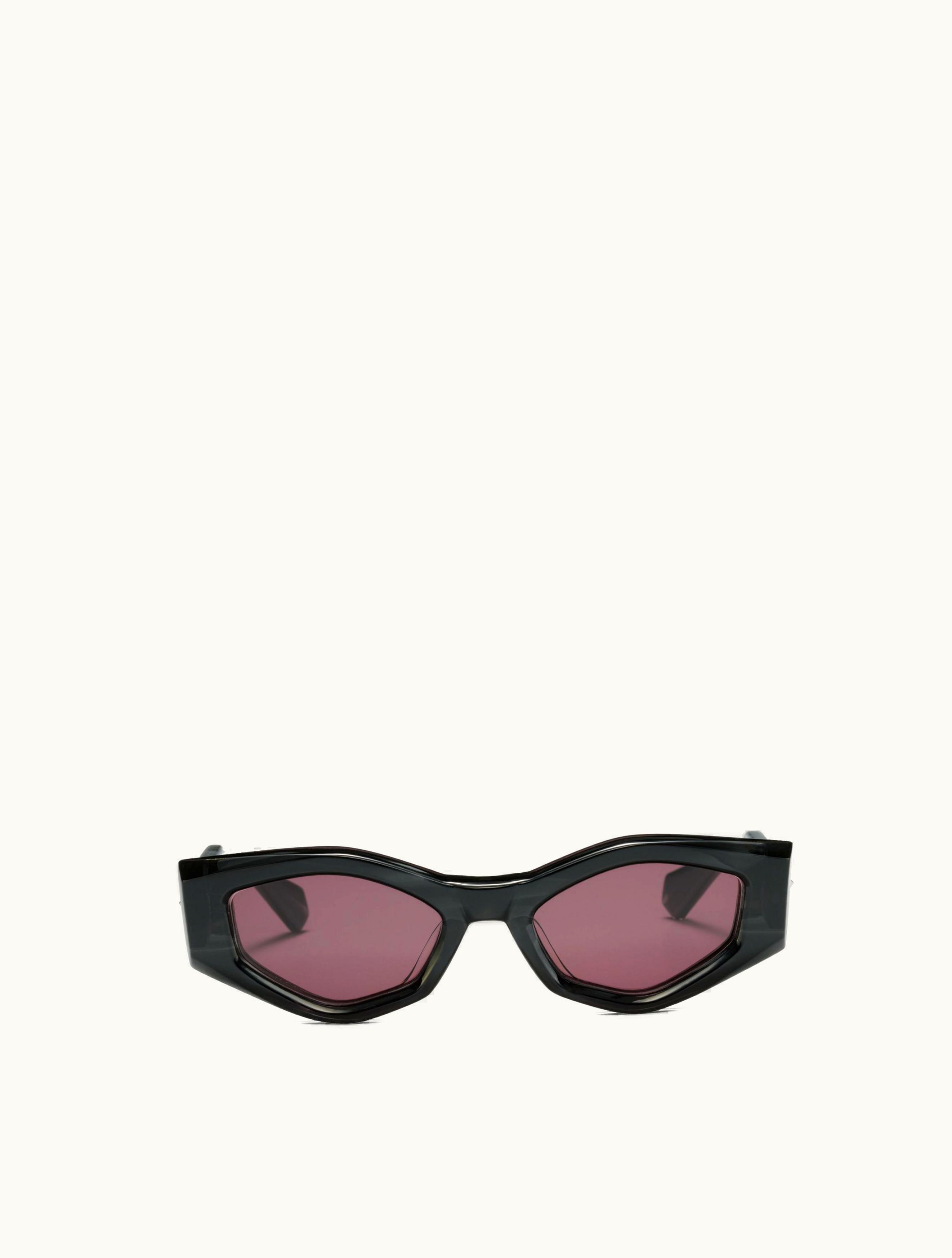 Valentino Valentino III - Irregular Acetate Frame For Woman In Black / Maroon
