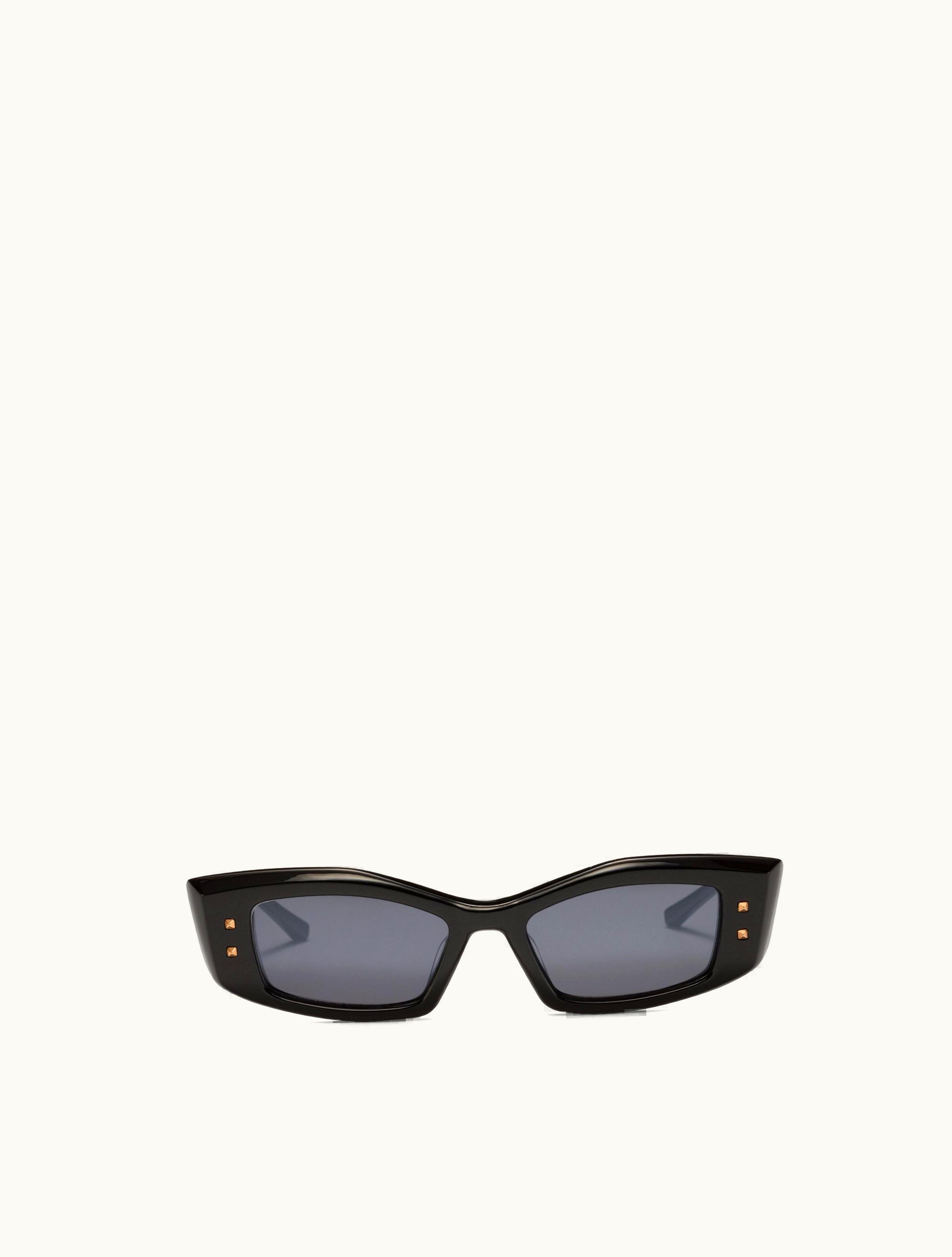 Valentino Valentino IV - Rectangular Acetate Frame For Woman In Black / Dark Grey