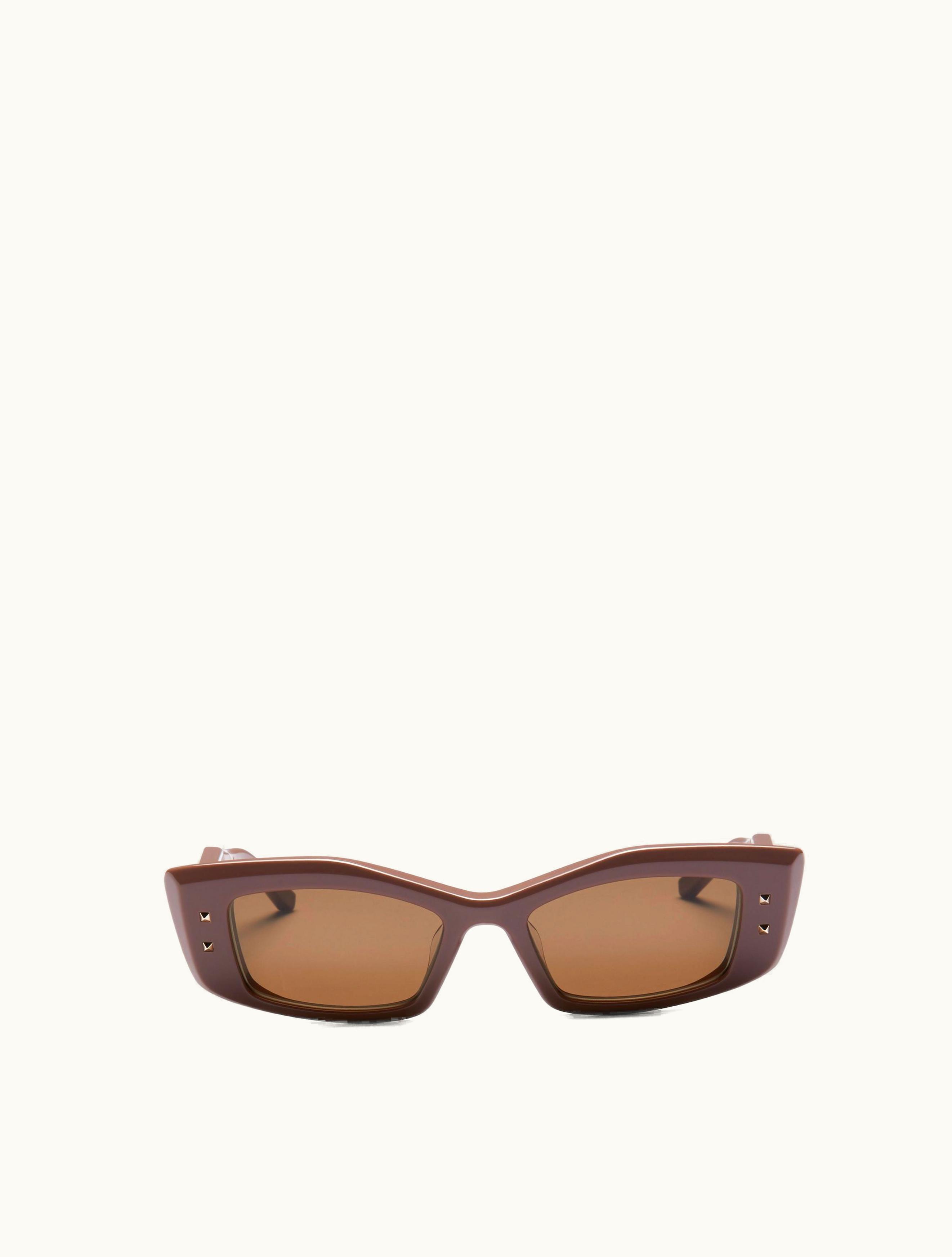 Valentino Valentino V -rectangular Acetate For Woman In Dark Brown / Dark Brown