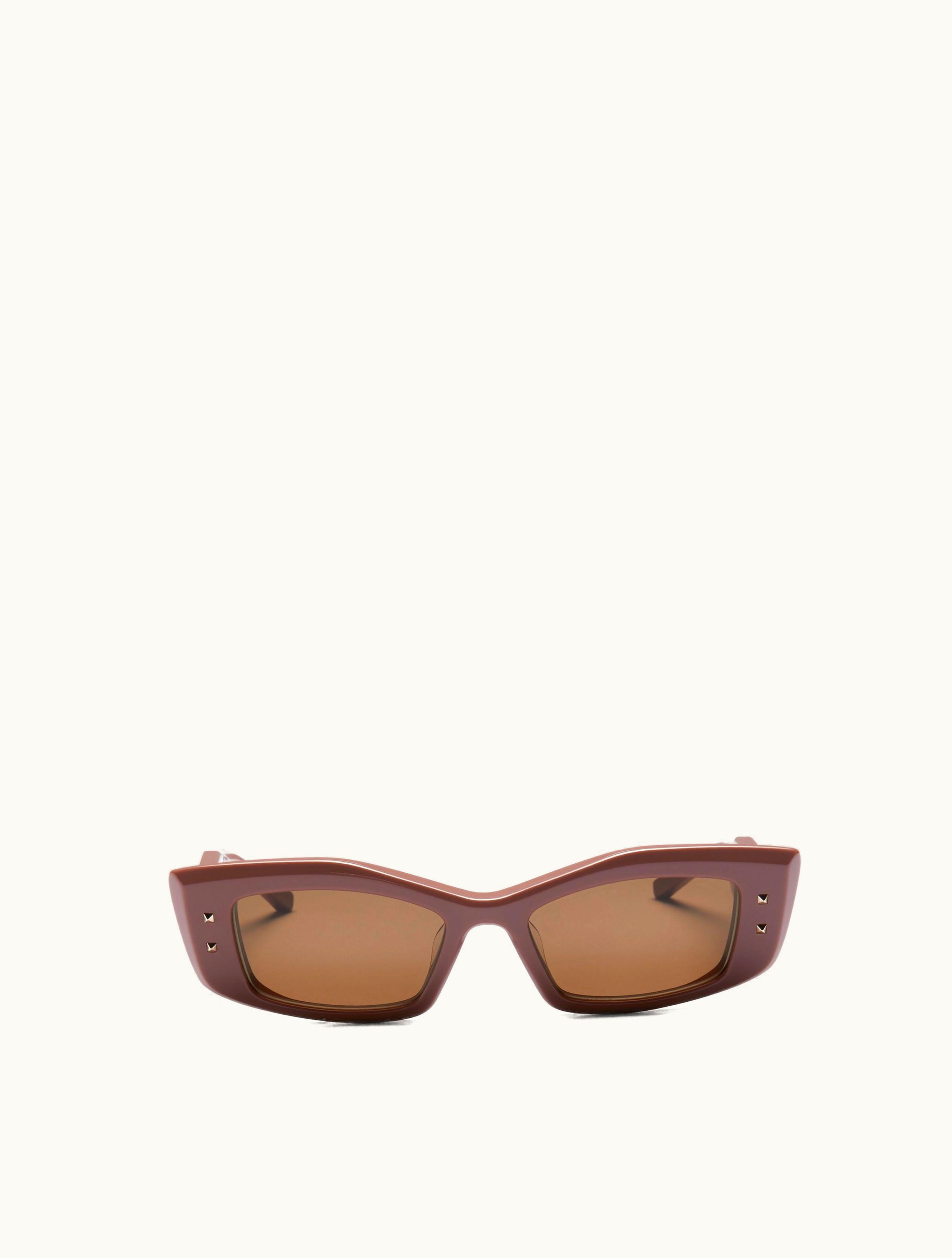 Valentino Valentino V -rectangular Acetate For Woman In Brown / Dark Brown