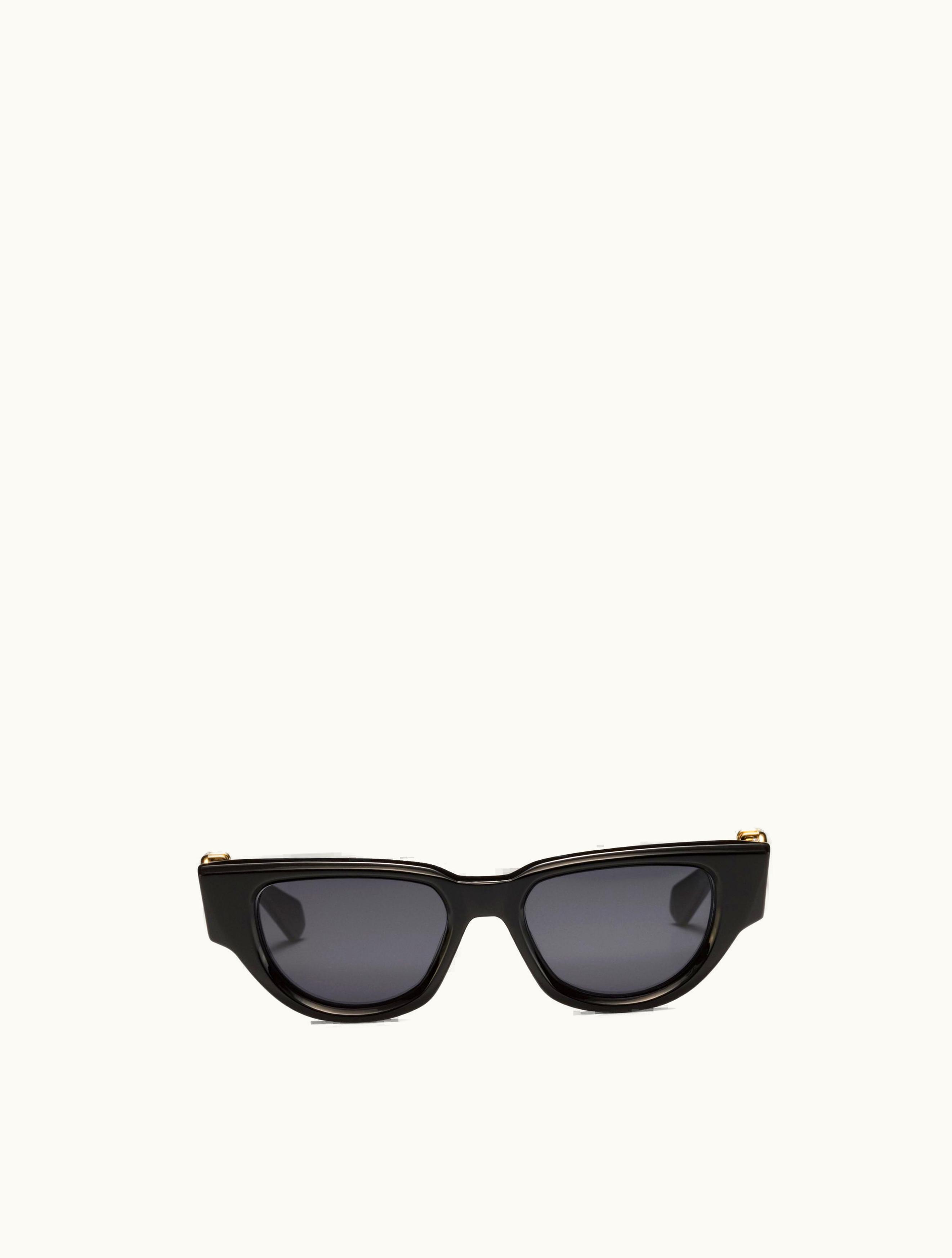 Valentino Valentino II - Cat Eye Acetate Vlogo Frame For Woman In Black / Dark Grey