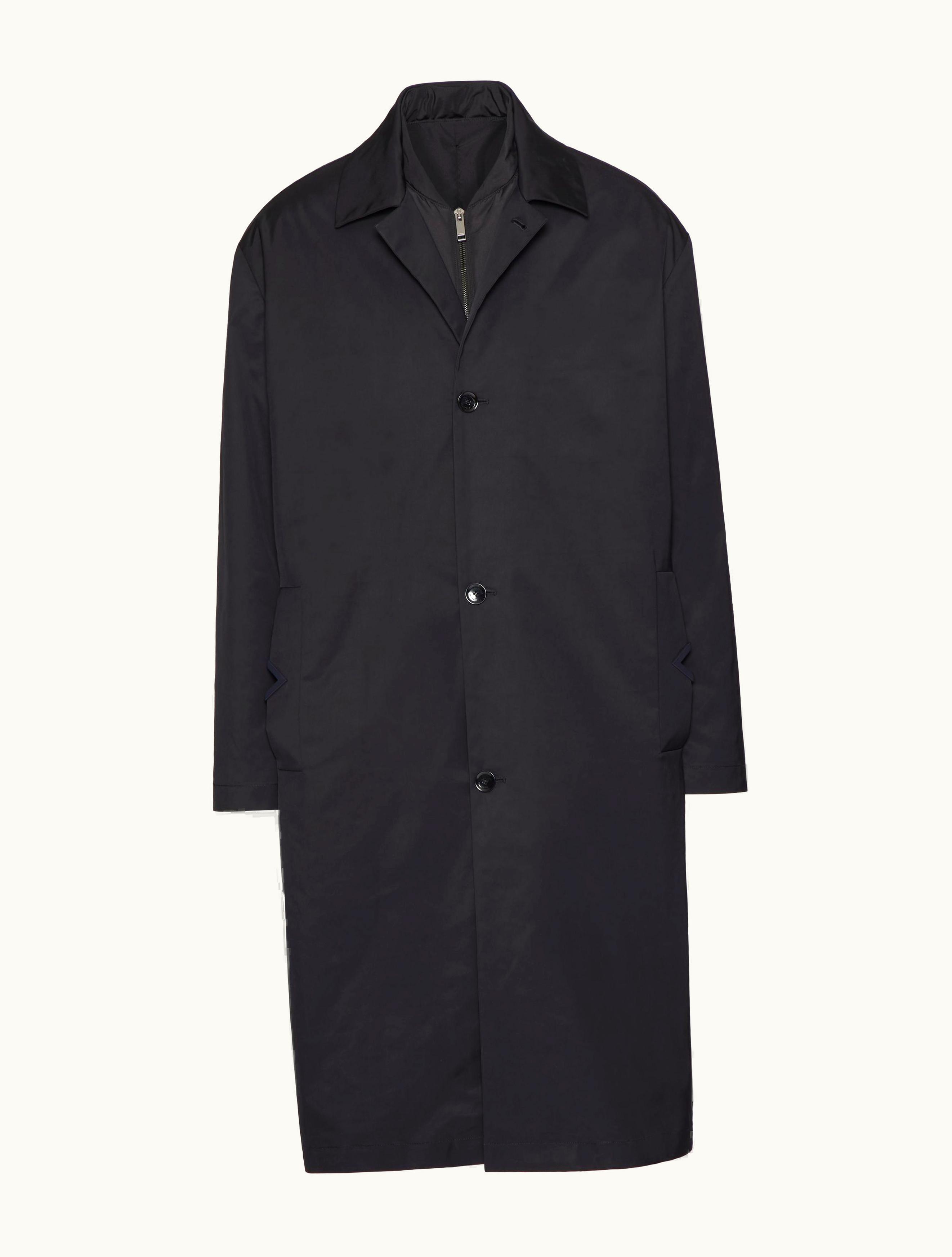 Valentino Valentino Nylon Coat With Rubberised V Detail For Man In Navy