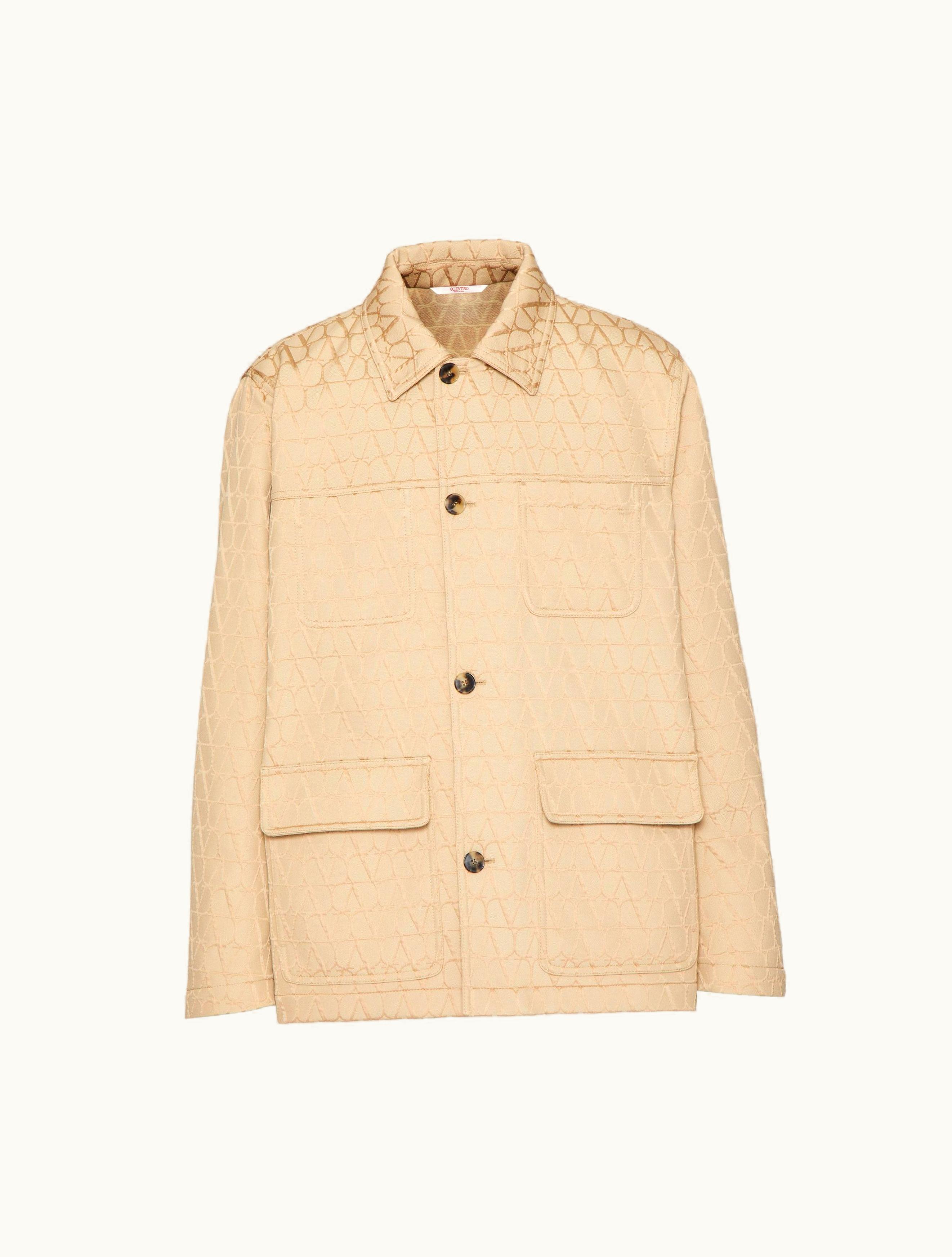 Valentino Valentino Toile Iconographe Pattern Heavy Cotton Jacket For Man In Beige