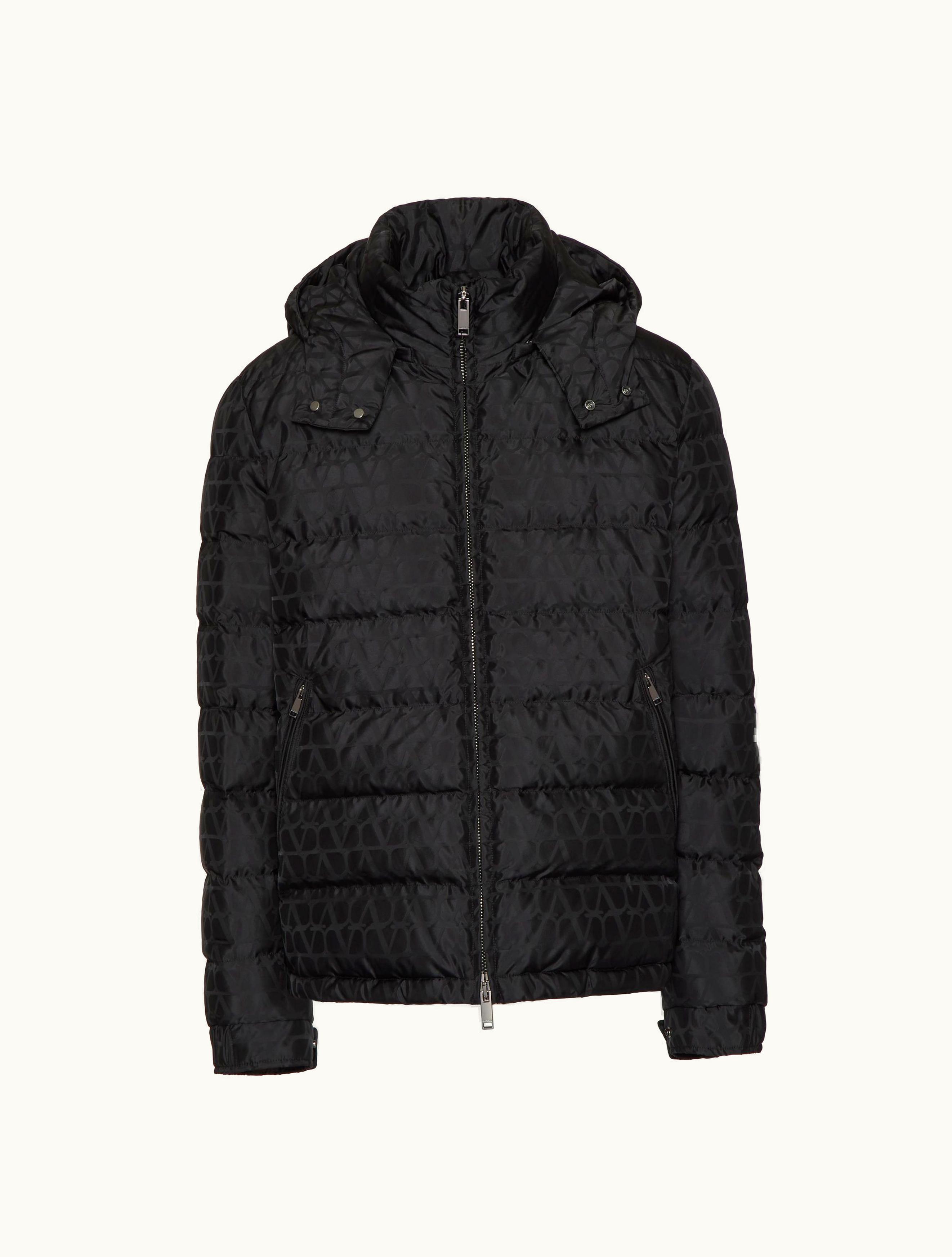 Valentino Valentino Nylon Down Jacket With Toile Iconographe Pattern For Man In Black