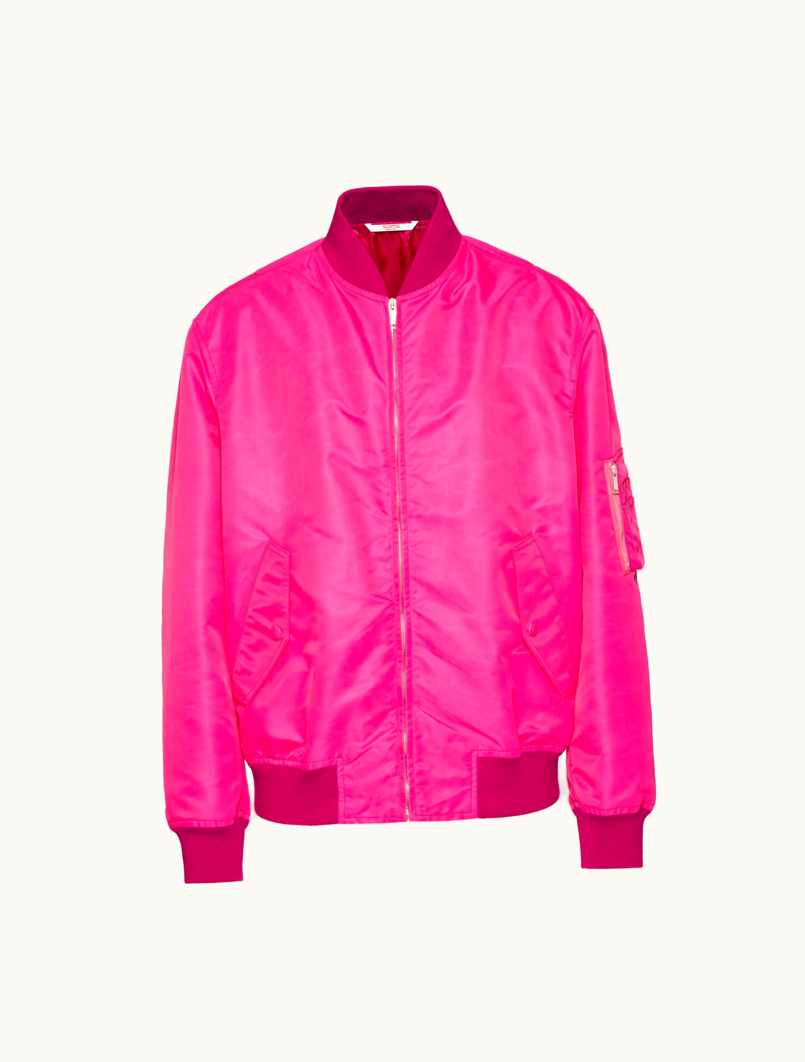 Valentino Valentino Nylon Bomber Jacket For Man In Pink Pp