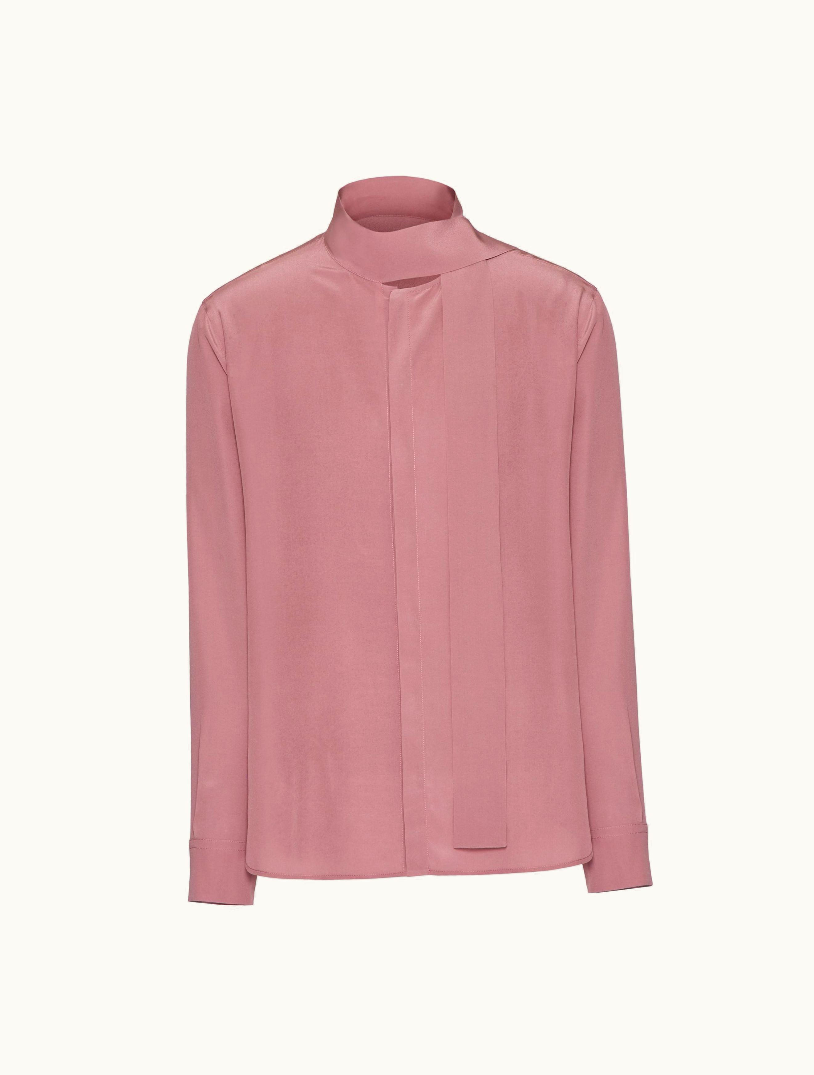 Valentino Valentino Washed Silk Shirt With Neck Tie For Man In Ochre