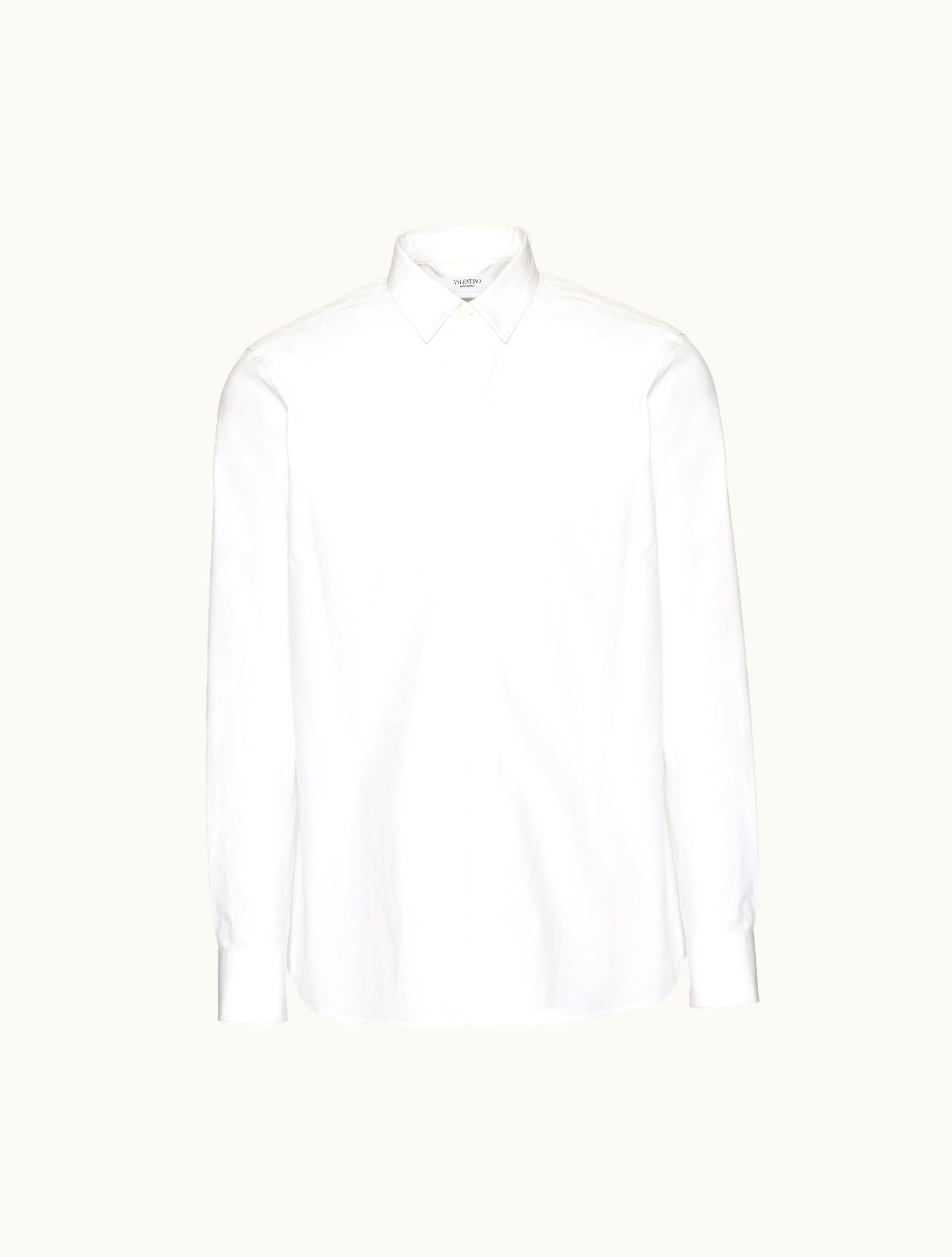 Valentino Valentino Cotton Shirt With Rockstud Untitled Studs For Man In White