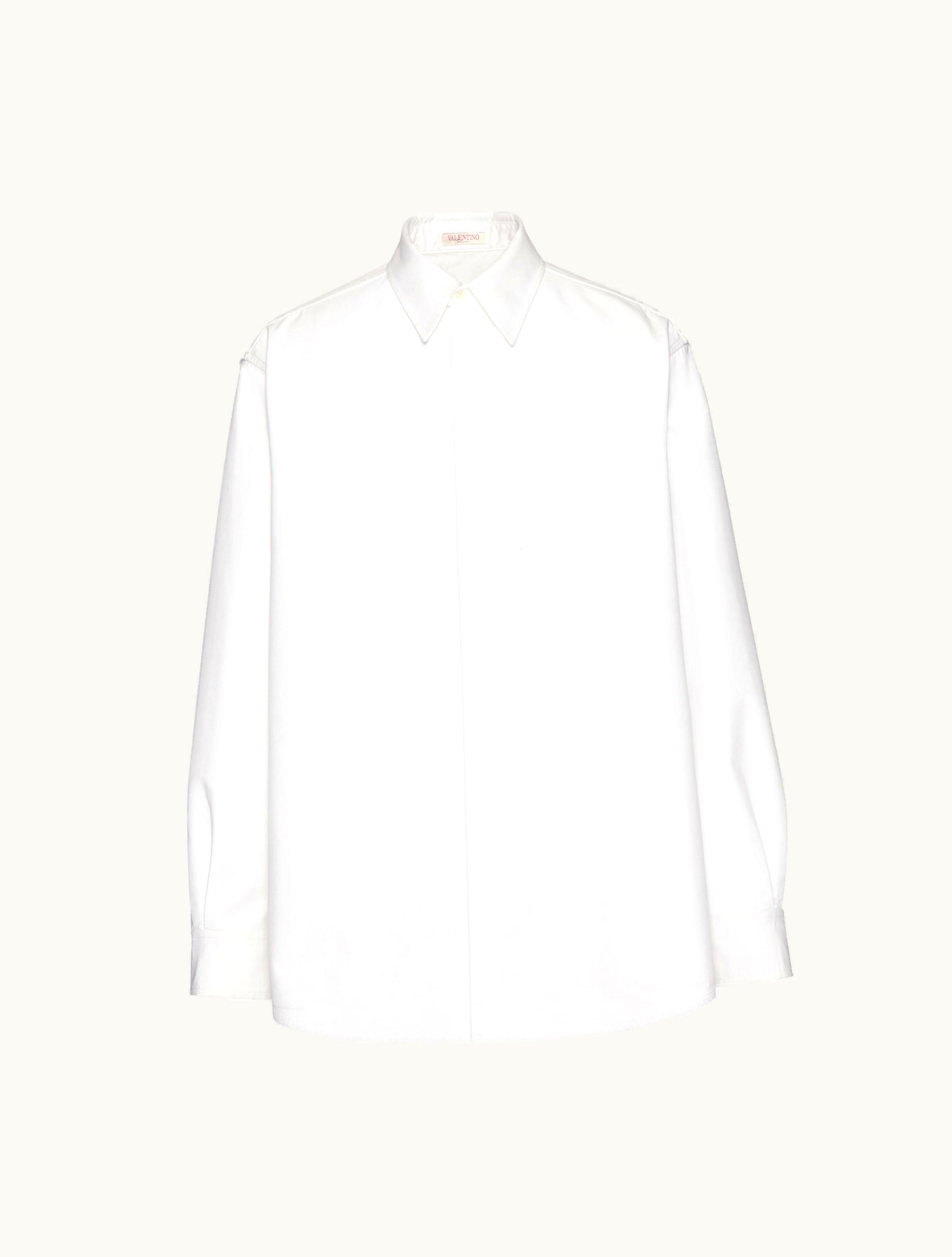 Valentino Valentino Cotton Poplin Shirt Jacket For Man In White