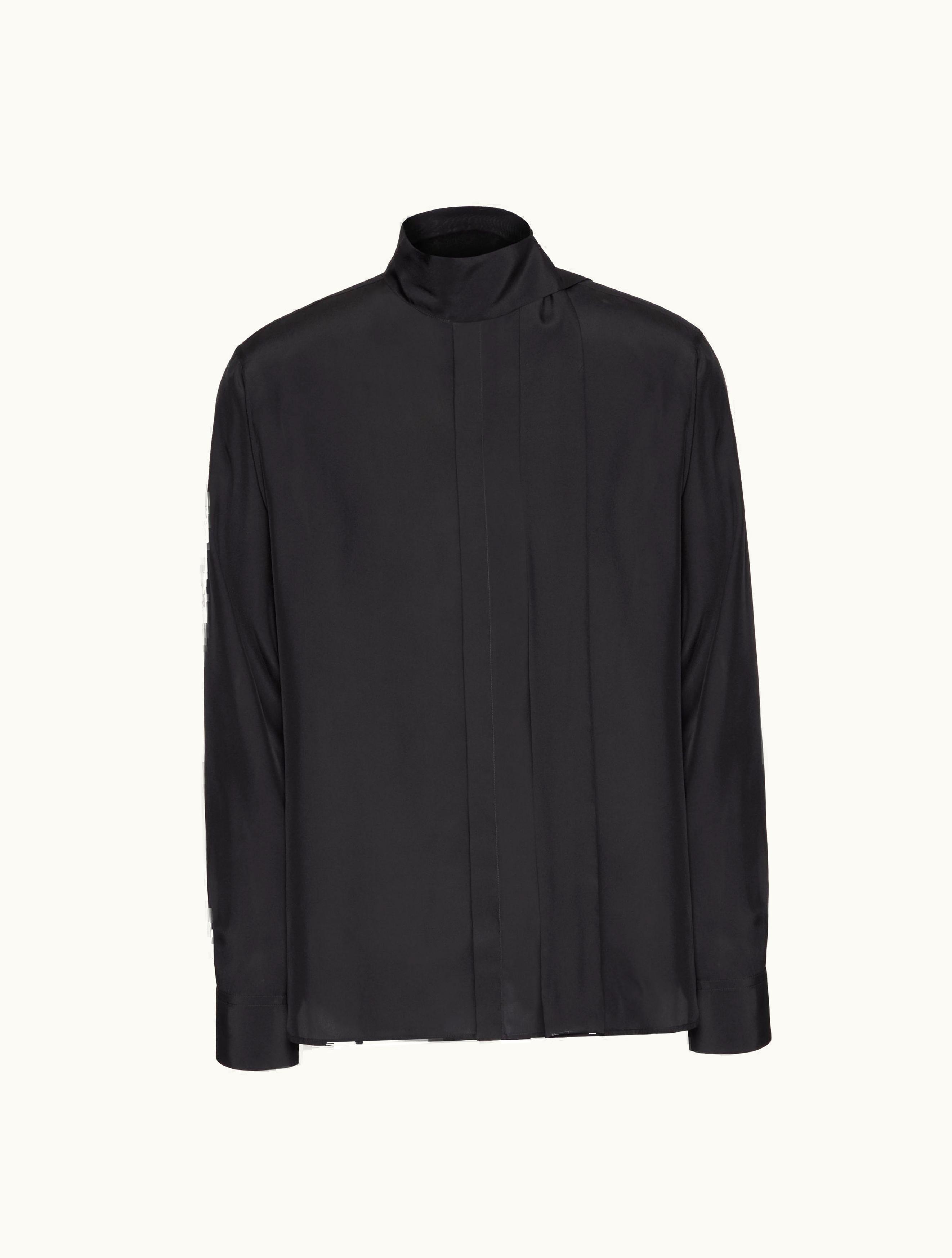 Valentino Valentino Silk Shirt With Scarf Detail At Neck For Man In Pink Pp