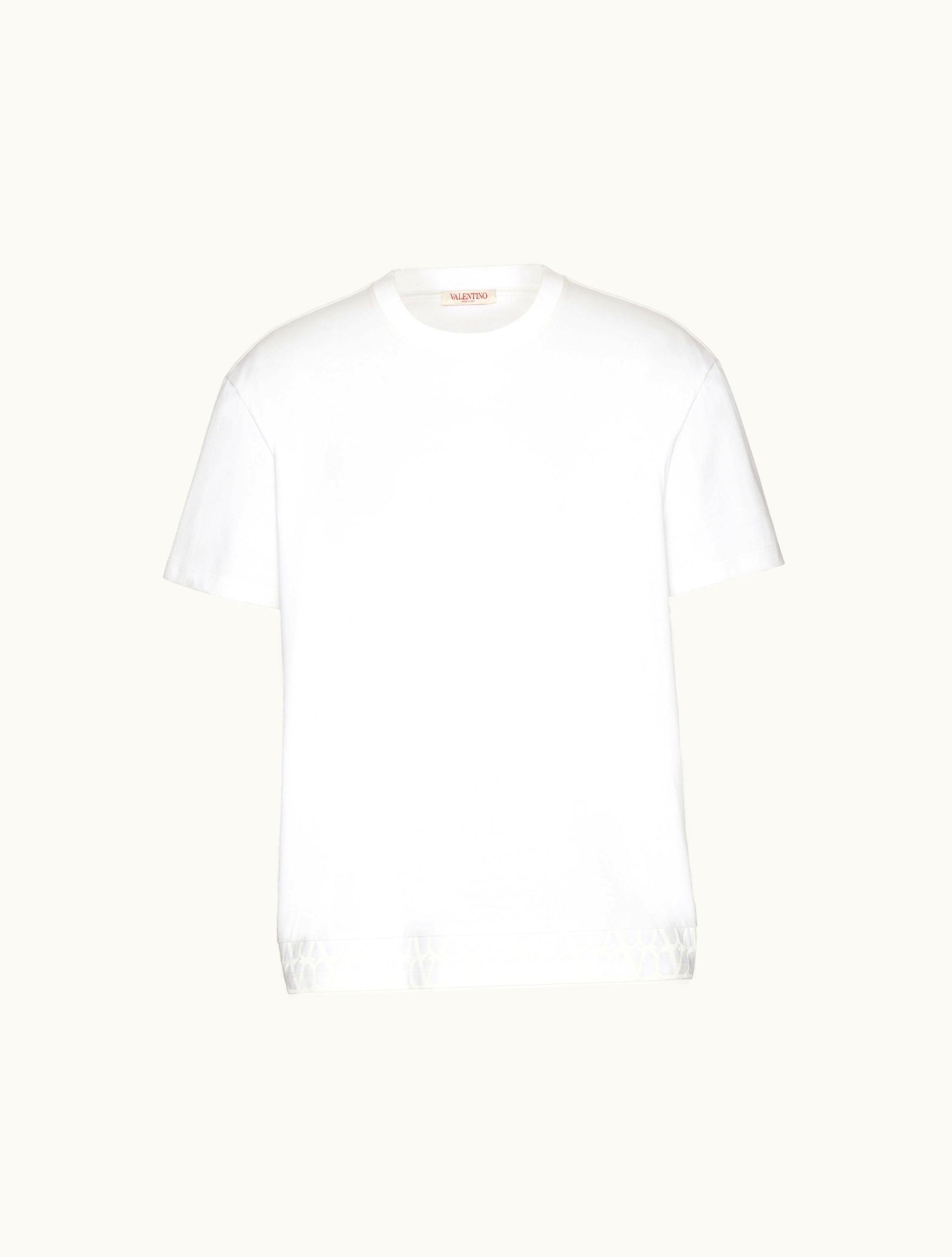 Valentino Valentino Cotton T-shirt With Toile Iconographe Detail For Man In White