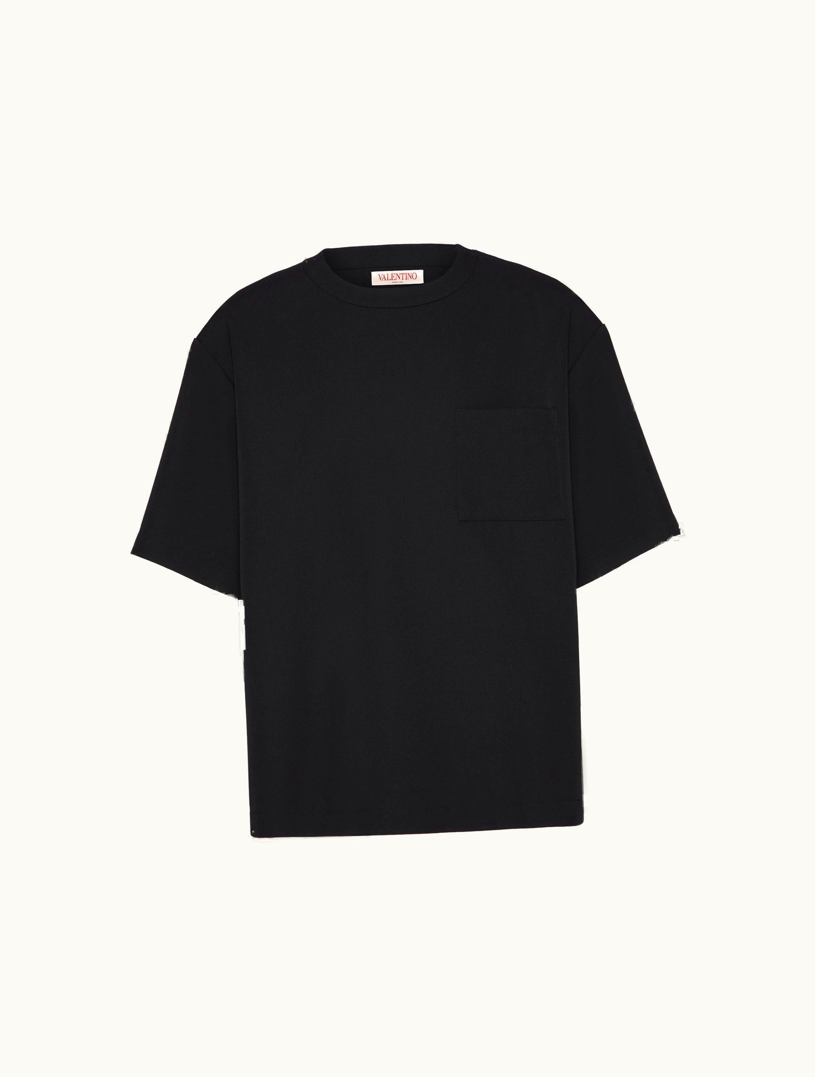 Valentino Valentino Wool Grisaille T-shirt For Man In Black