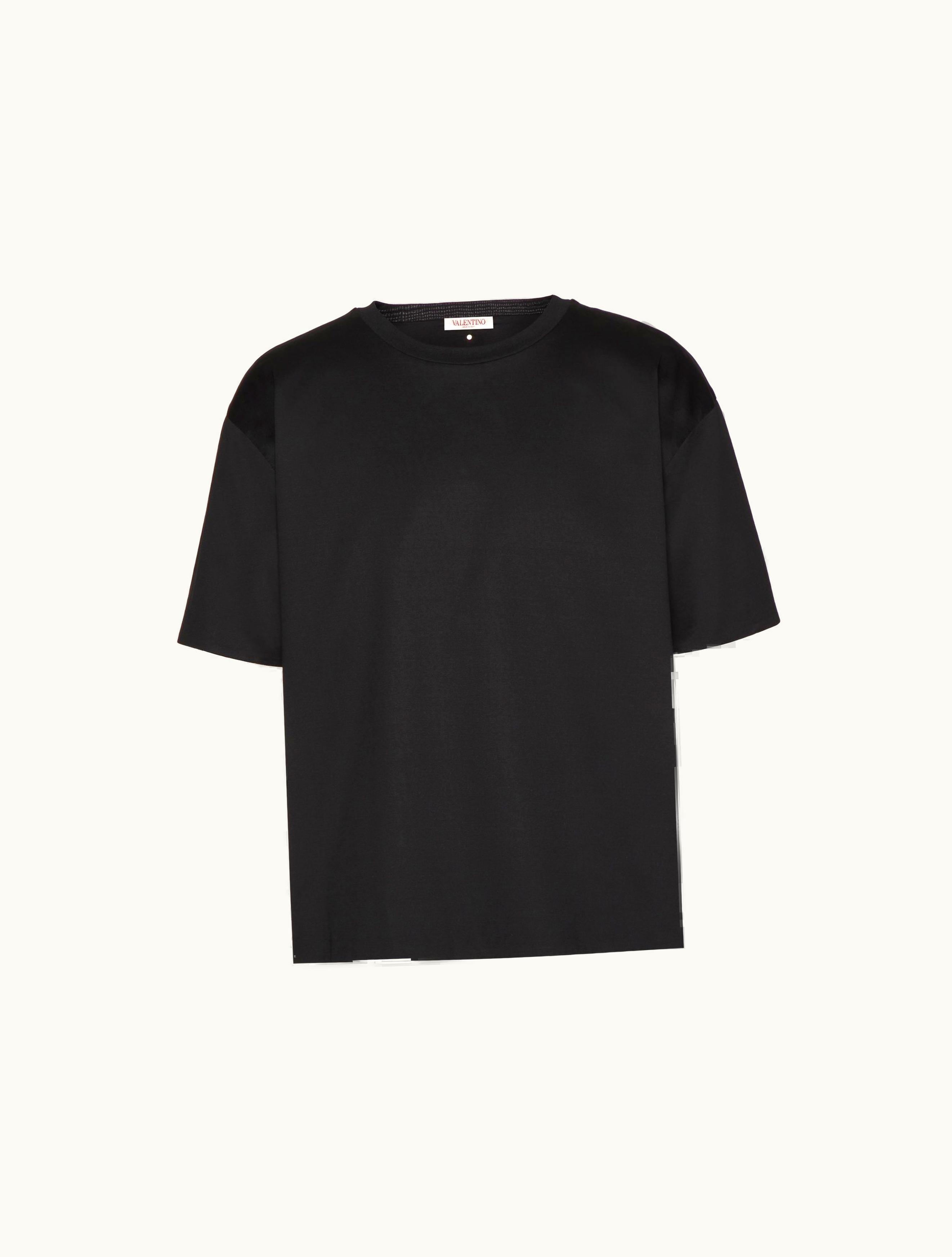 Valentino Valentino Double Cotton T-shirt For Man In Black